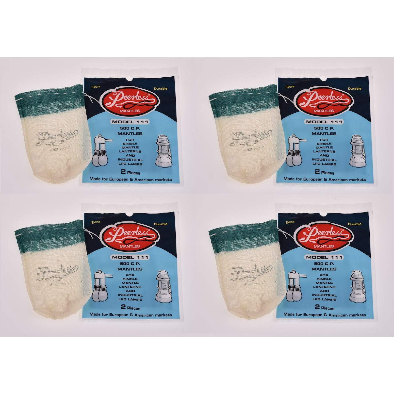 Auerlicht Peerless 111 Mantles 4 Packs Of 2 Mantles (8 Mantles) 500 C.P. / 1111 Or 11 Style Mantles