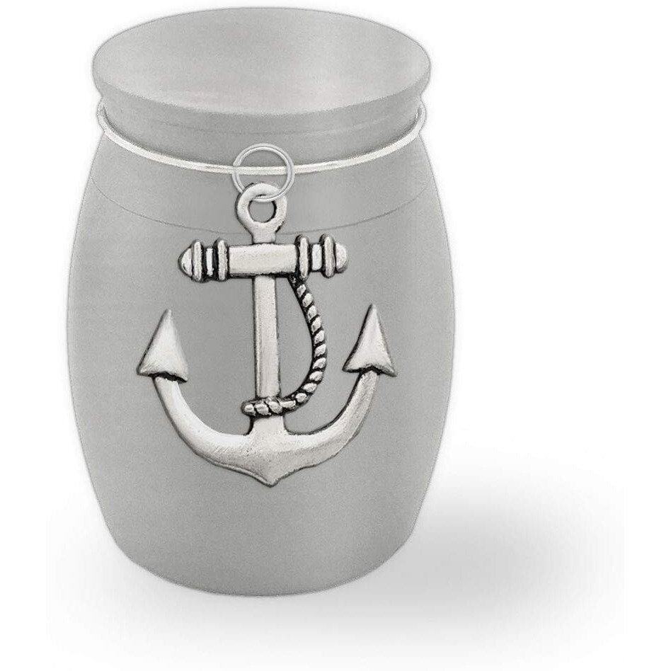Small Memorial Cremains Holder Anchor Nautical Boat Fishing Container Jar Vial Brushed Stainless Steel Cremation Funeral Mini Urn