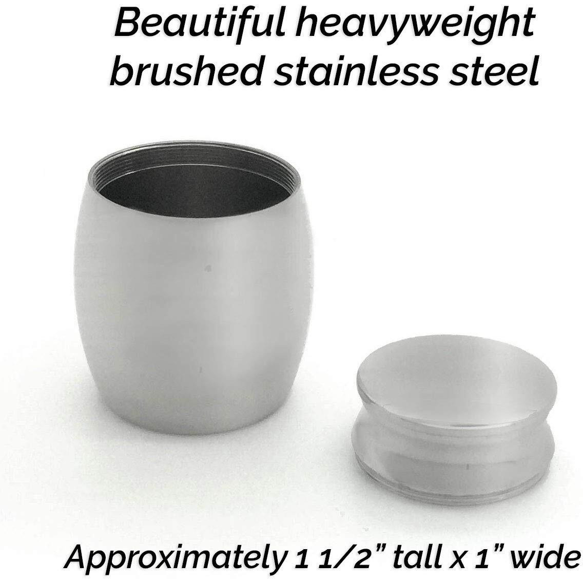 Small Memorial Cremains Holder Anchor Nautical Boat Fishing Container Jar Vial Brushed Stainless Steel Cremation Funeral Mini Urn