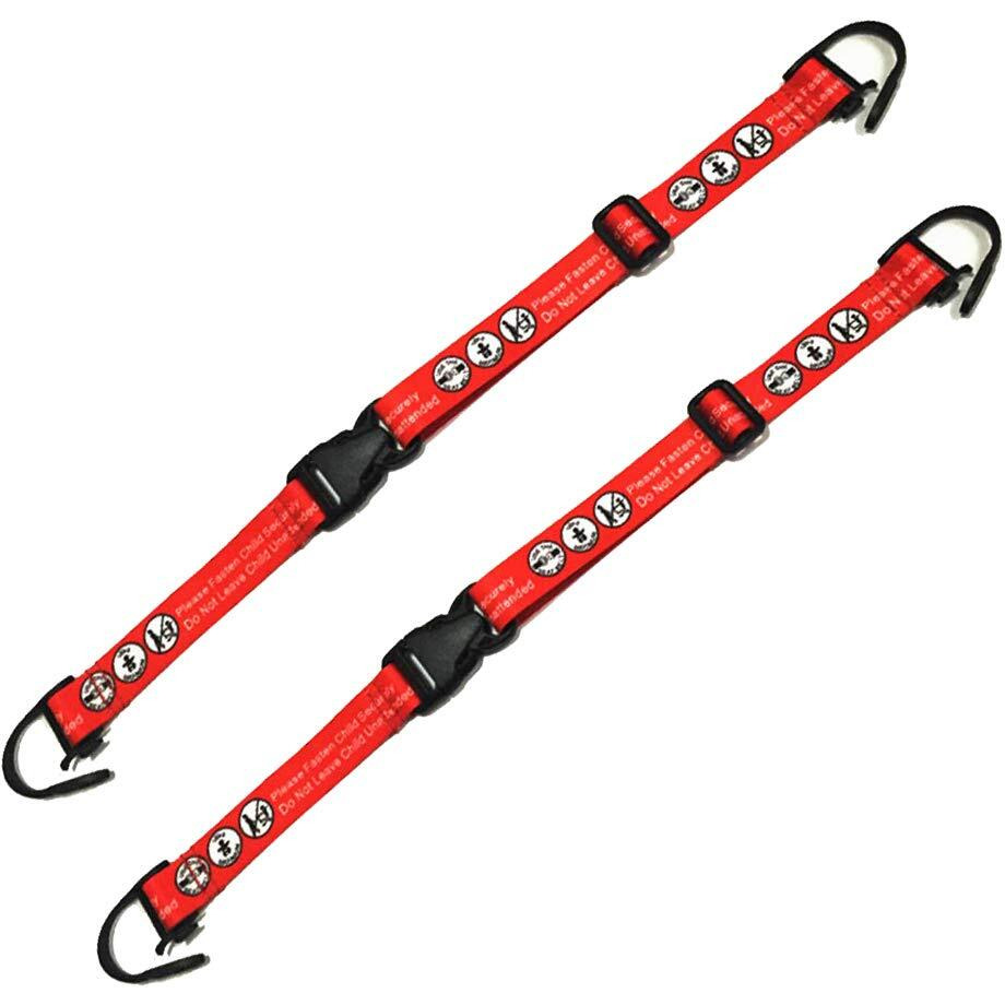 Hooshing 2Pcs Kids Baby Safety Seat Belt Adjustable Supermarket Shopping Cart Belt Chair Seat Belts Red