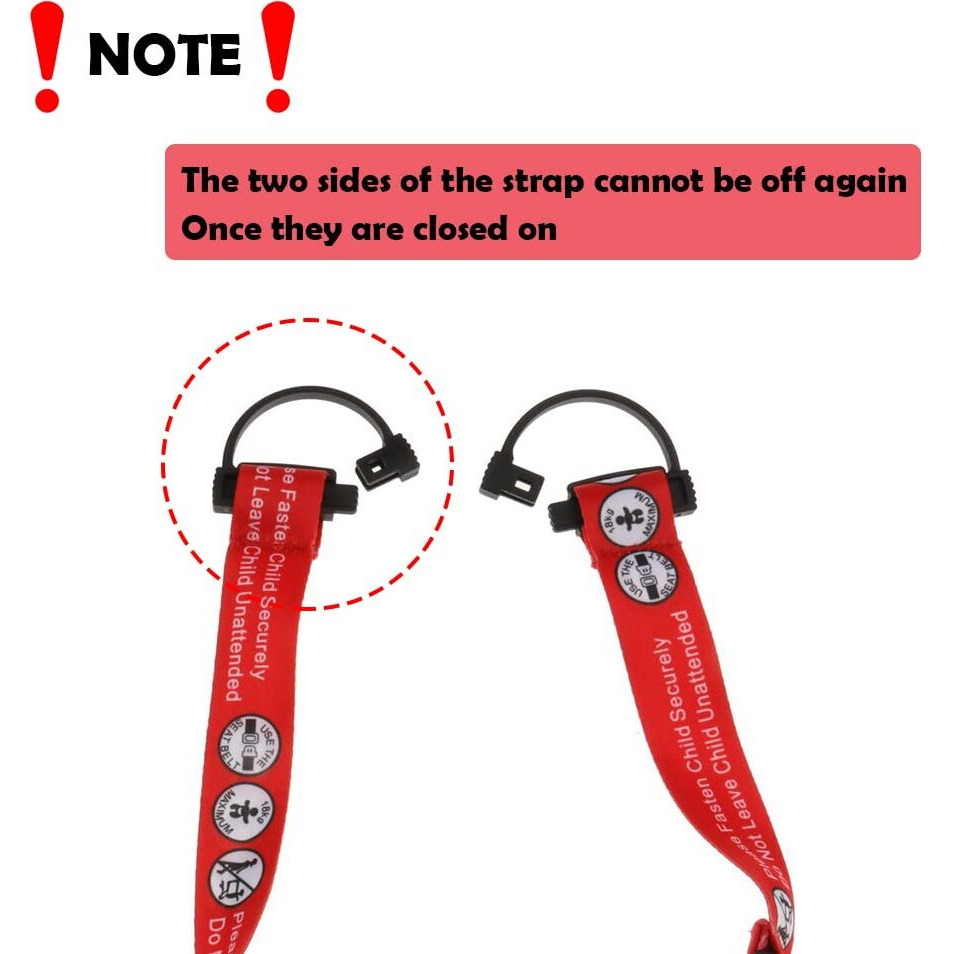 Hooshing 2Pcs Kids Baby Safety Seat Belt Adjustable Supermarket Shopping Cart Belt Chair Seat Belts Red
