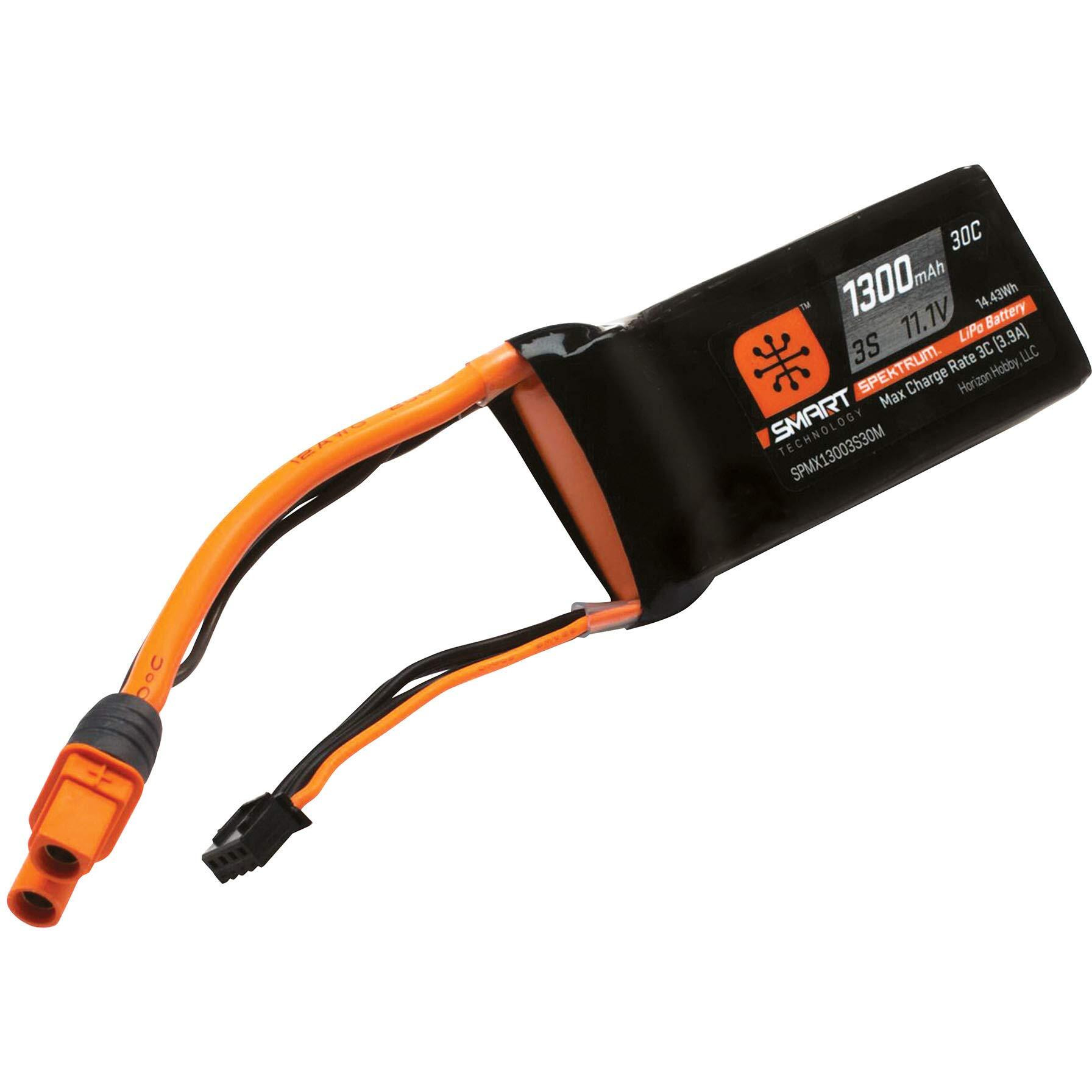 Spektrum 11.1V 1300Mah 3S 30C Smart Lipo Battery Ic3  Spmx13003S30M