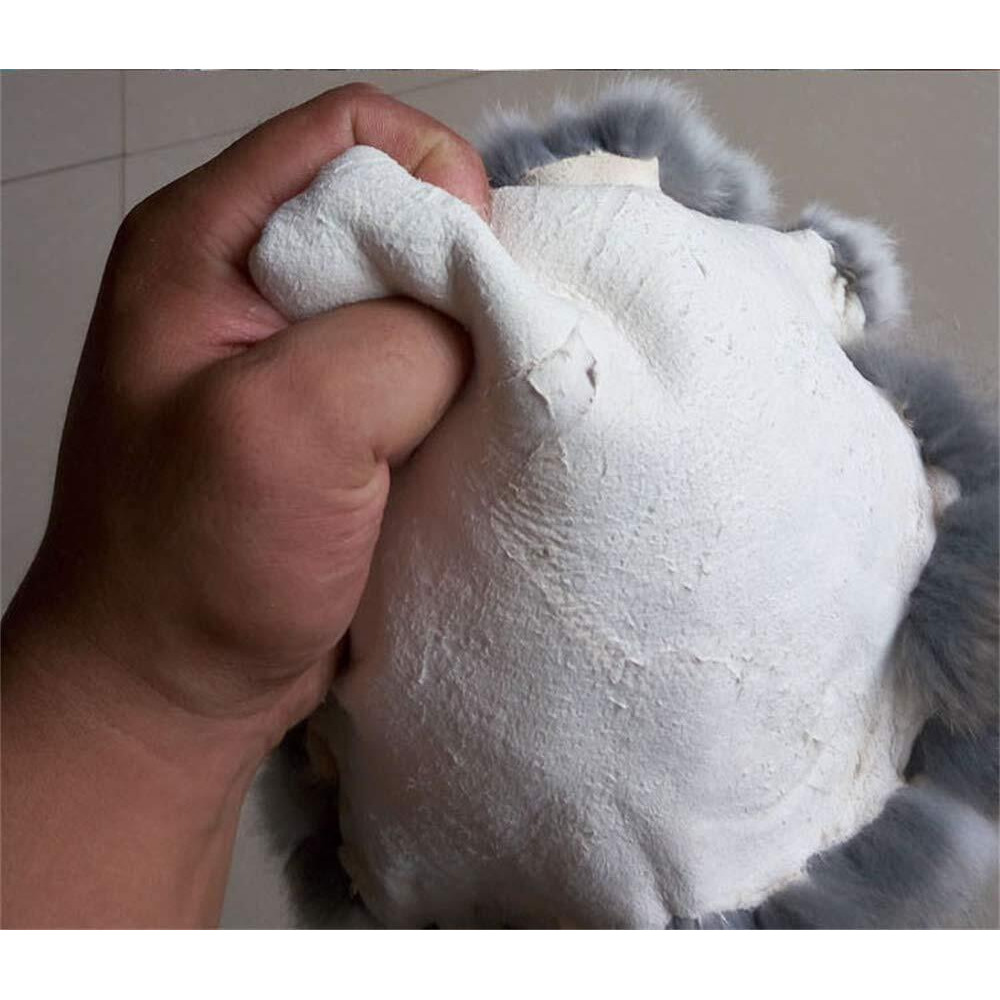 4Pack Natural Tanned Rabbit Fur Hide Rabbit Skin Pelts Gray(10"" By 12"" Rabbit Pelt With Sewing Quality Leather)