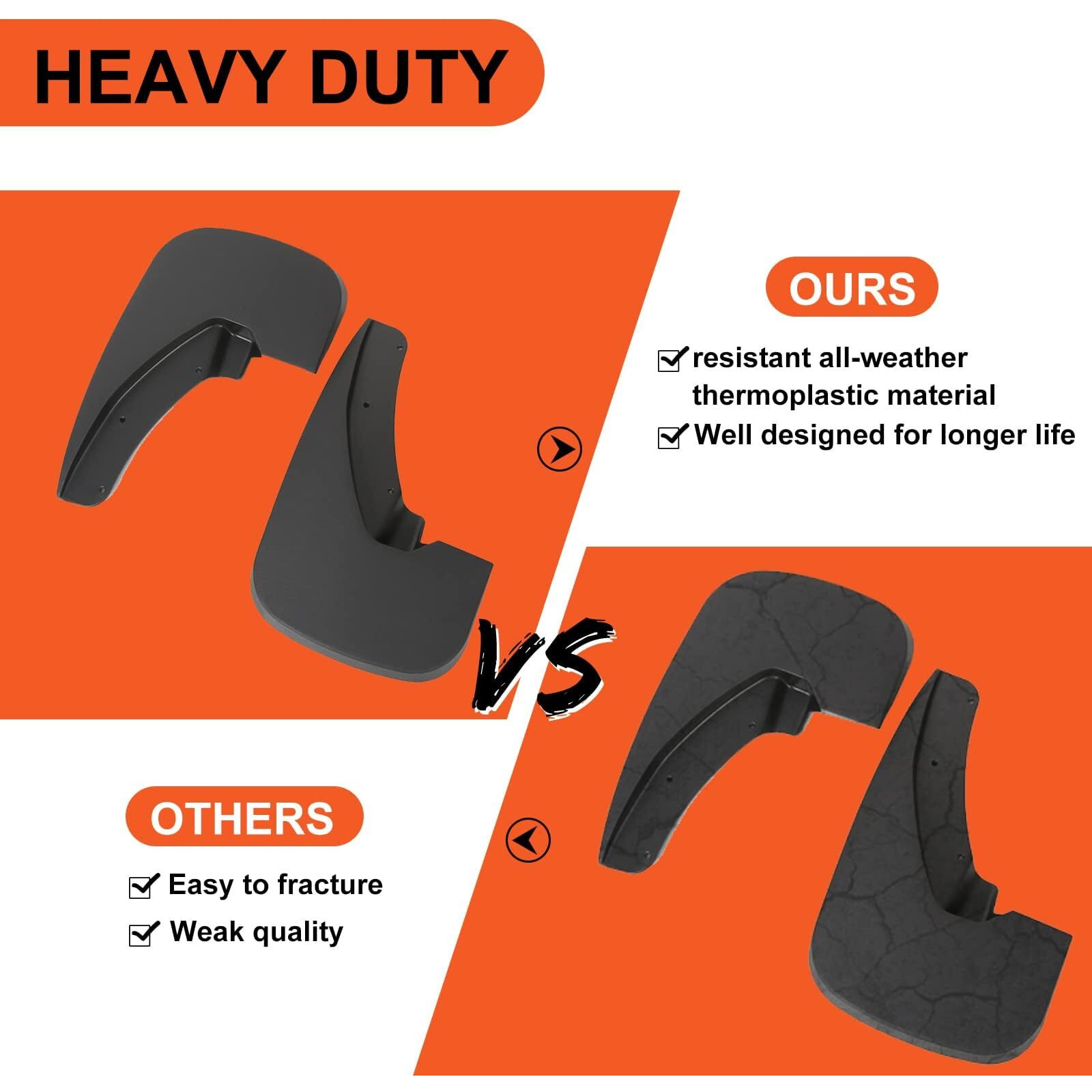 Ecotric Molded Mud Flaps Guards Compatible With 2009-2018 Dodge Ram 1500 2500 3500 With Fender Flares Front & Rear Splash Guards 4Pcs