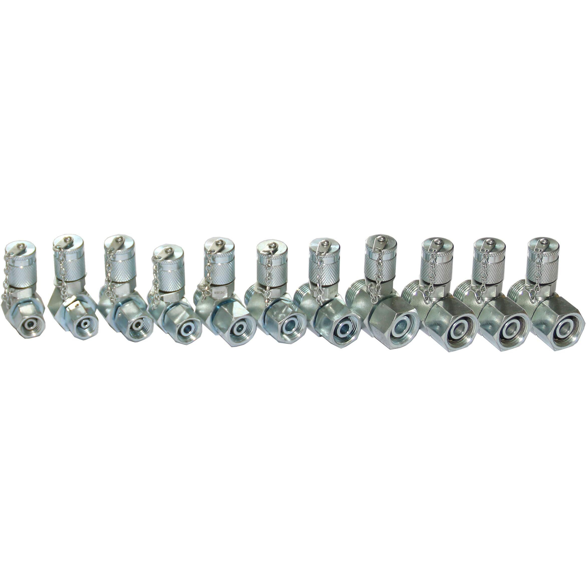 Xzt Dko Metric 11 Pack Hydraulic Swivel Run Tees Hydrulic Tee Connector Tester Coupling Set For Hydraulic System  Excavator Construction Machinery