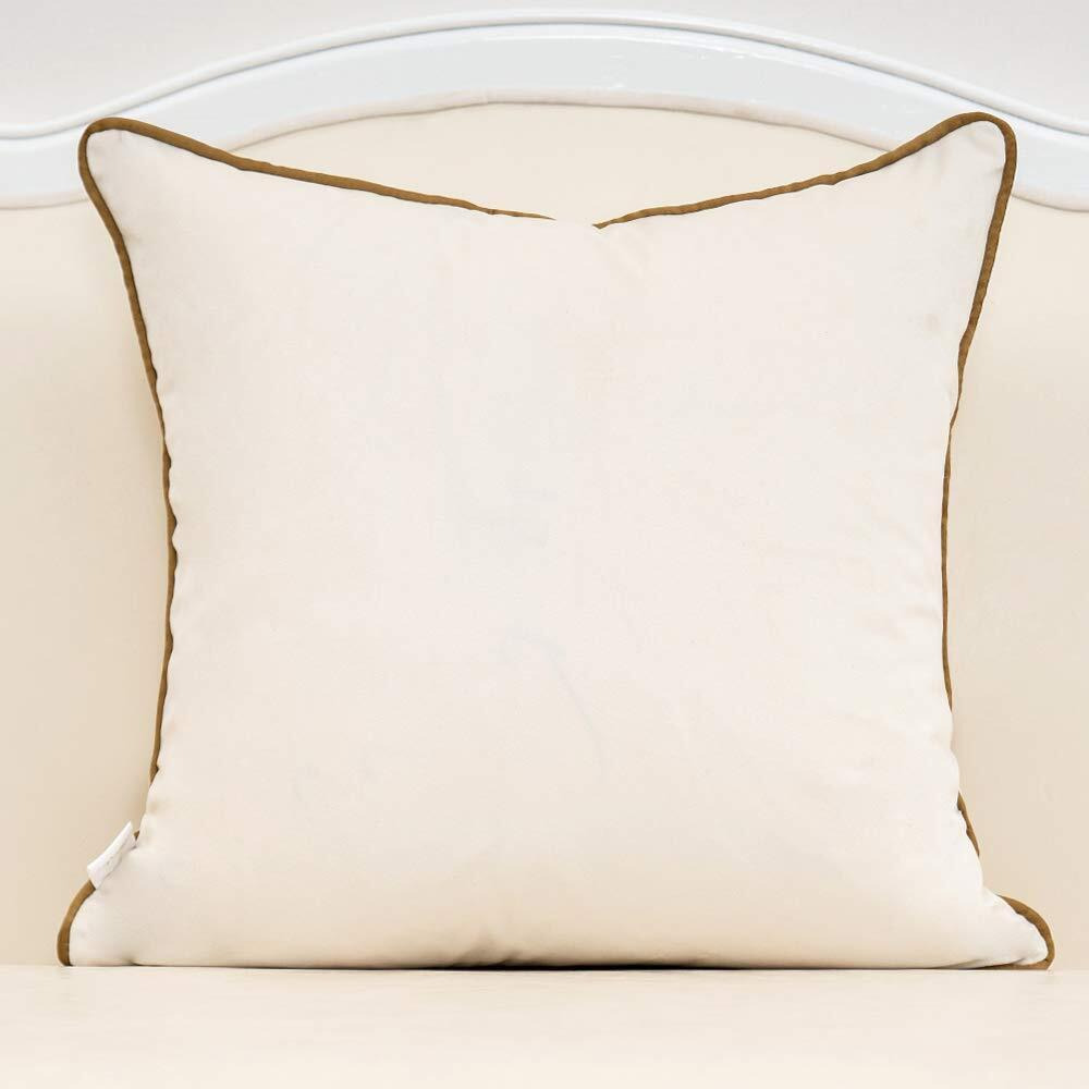 Alerfa White Geometric Gold Leather Striped Throw Pillow Covers 18X18 Inch  Luxury European Cushion Cases Decorative Pillows For Couch Living Room Bedroom 45 X 45Cm