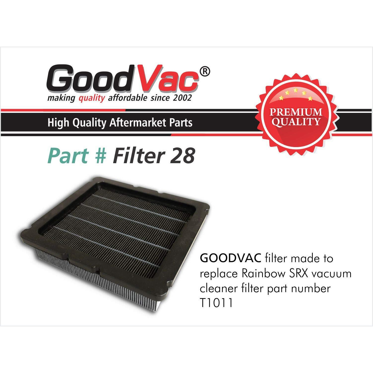 Goodvac Replacement Hepa Filter Made To Fit Rainbow Srx Vacuum Cleaners Replaces Oem T1011