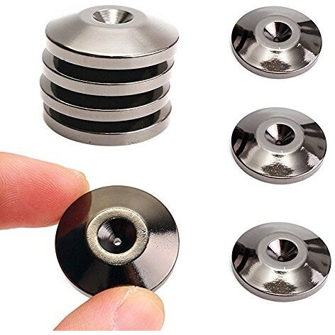 Facmogu 8Pcs Black 24K Nickel Plated Isolation Stand Feet Cone Bases Copper  5X25Mm Speaker Spike Pads Speaker Stand Feet Pad  Non-Slip Speaker Spike Floor Protector For Audio Turntable Speaker Cd Amp