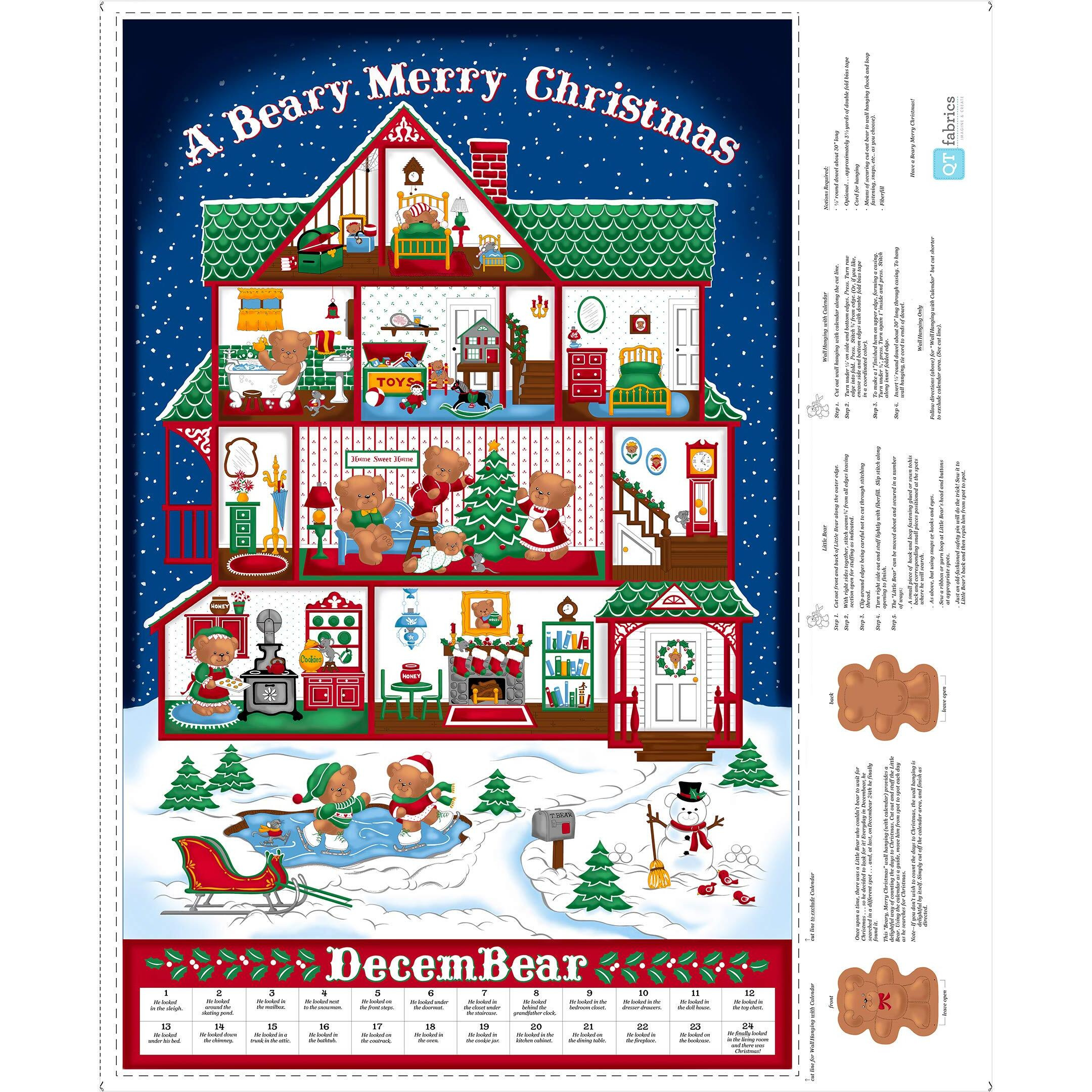 Qt Quilt Fabrics Sew N Go Viii Merry Beary Advent Calendar Royal