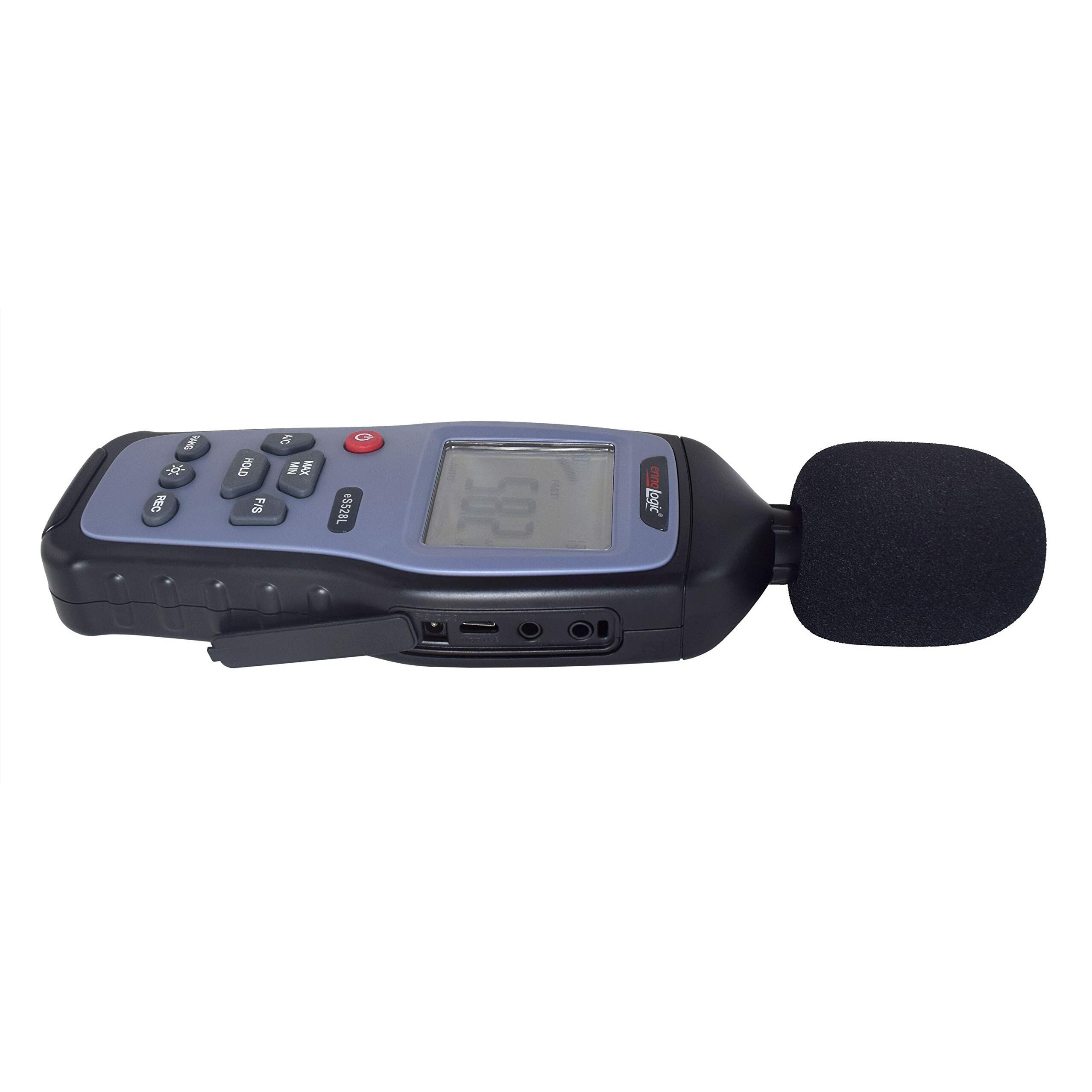 Ennologic Decibel Meter And Recorder Es528L With Updated 2023 Software - Digital Sound Level Meter  Noise Logger And Tester - Max/Min/Hold  Range 30-130 Dba
