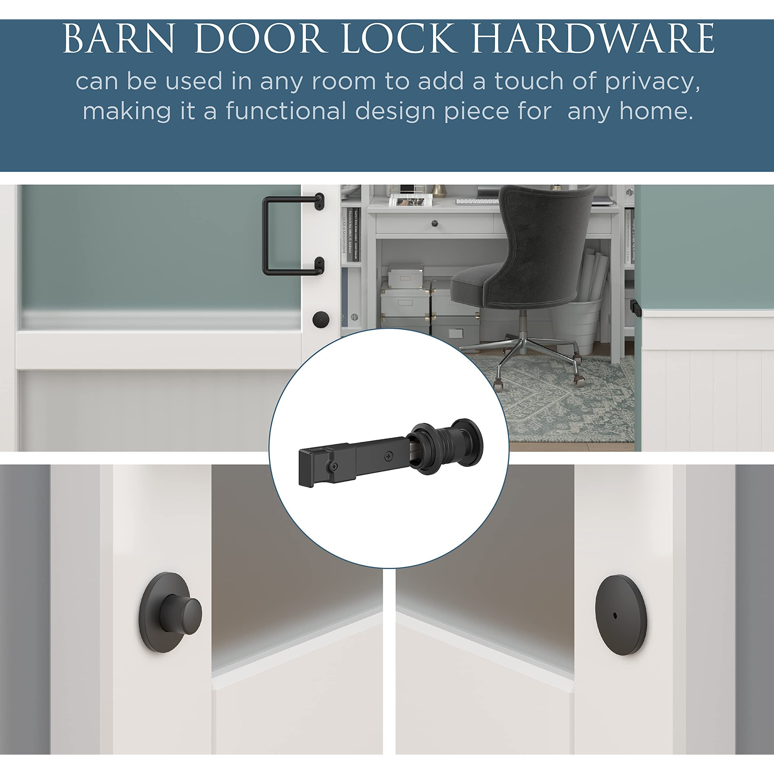 National Hardware N700-150 Barn Door Lock  5"" X 1-1/4"" X 3/4""  Matte Black