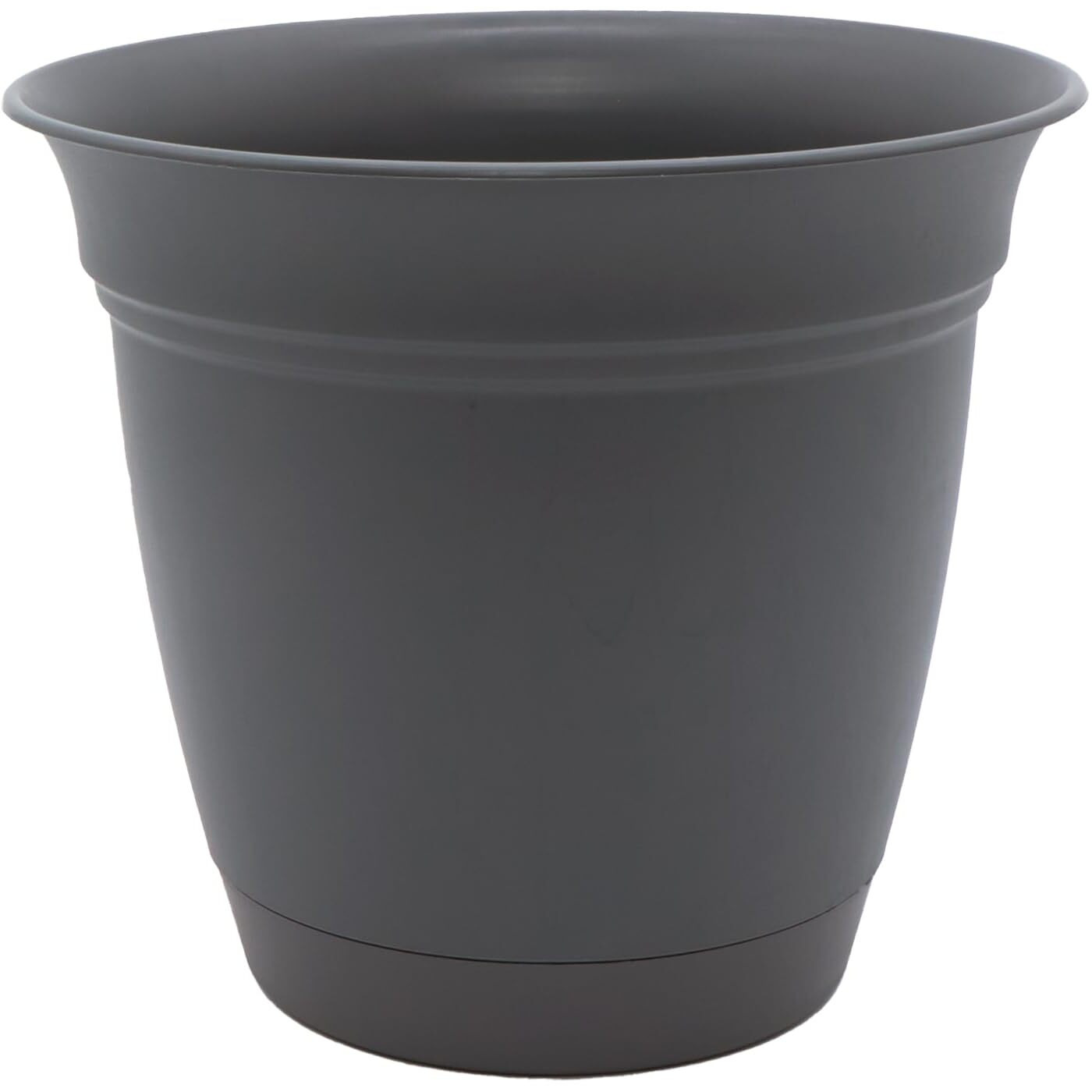 The Hc Companies 16 Inch Eclipse Round Planter With Saucer - Indoor Outdoor Plant Pot For Flowers  Vegetables  And Herbs  Warm Gray