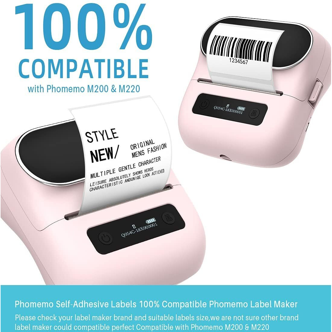 Phomemo 2.36"" X 3.14"" Multipurpose Labels  Thermal Sticker Label  Premium Adhesive Mailing Address Label Compatible With M220 M200 Label Maker For Logo Design  Qr Code  Name Tag  Inventory  3 Rolls