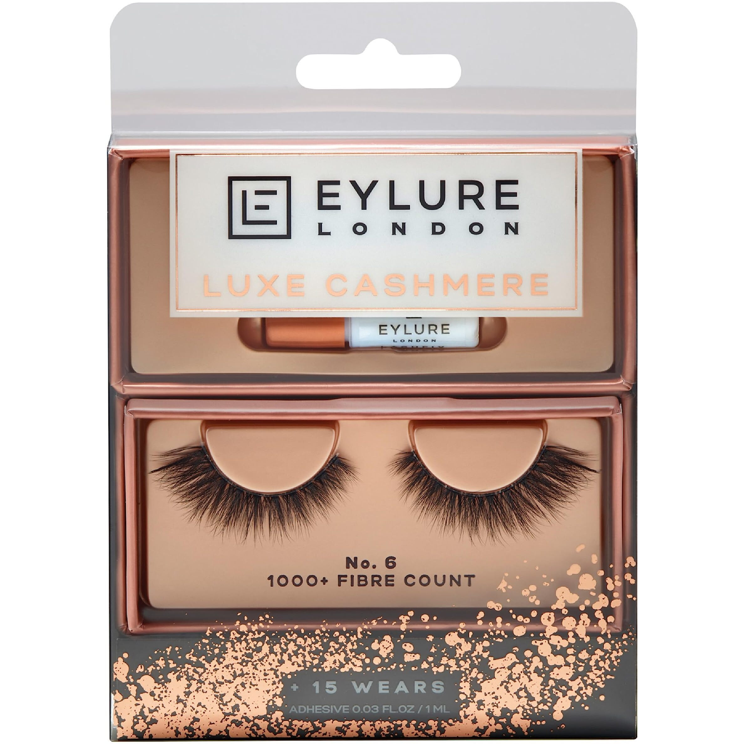 Eylure False Lashes  Luxe Cashmere No. 6 With Adhesive Included  1 Pair Black