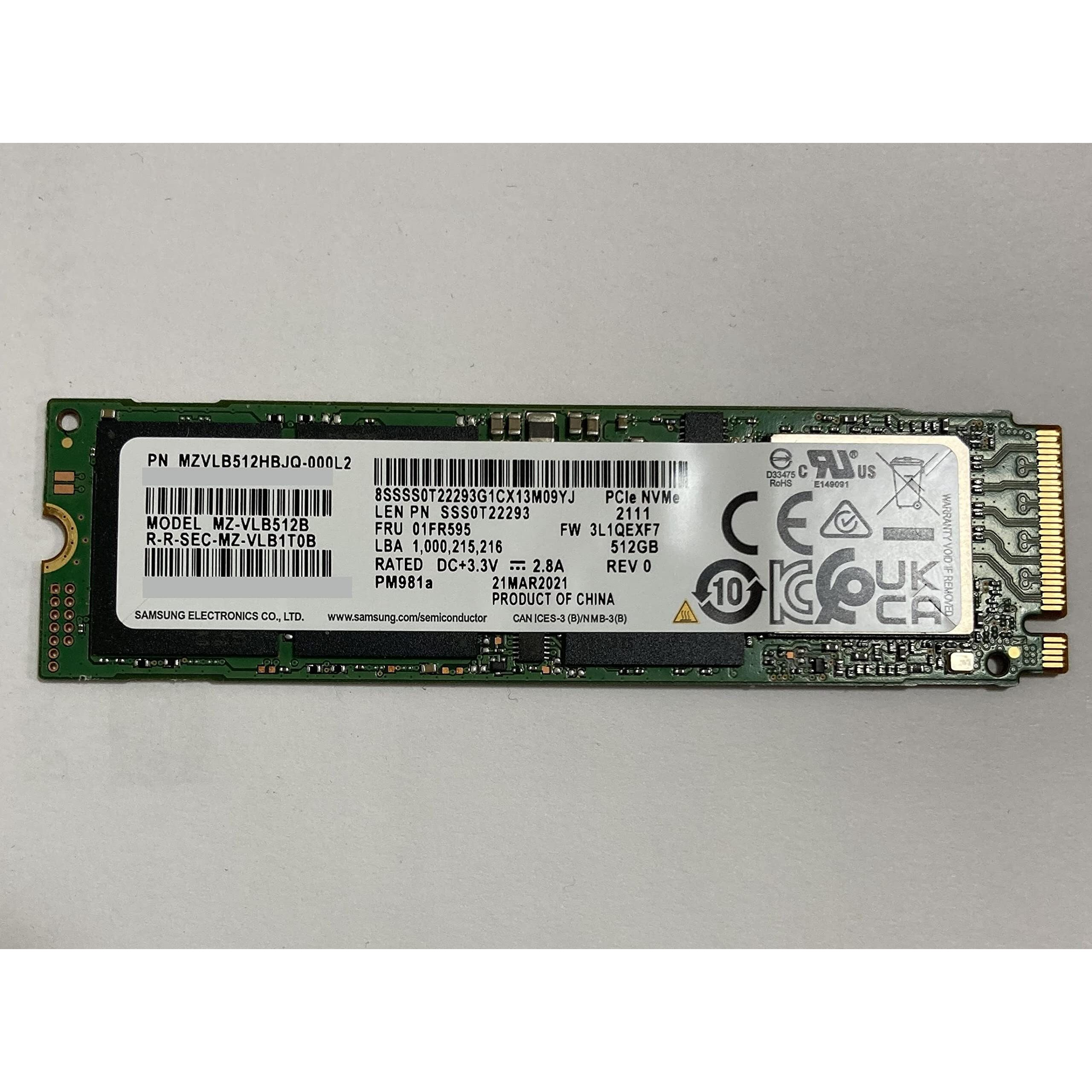 Mzvlb512Hbjq-000D7 Samsung 512Gb Pm981A Sed Encryption M2 M.2 2280 Pcie Ssd (New With Warranty)  Mz-Vlb512C 0Wd87X Wd87X  Pm981 Phoenix Controller  Compatible With Dell Hp Acer Asus Lenovo