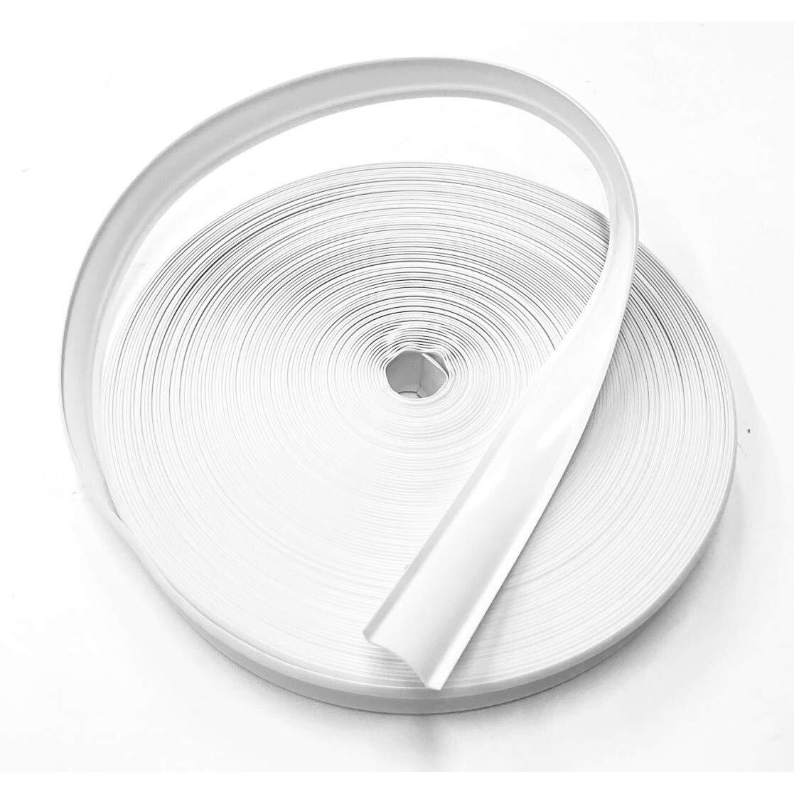 Qpn White Vinyl 7/8"" Insert Molding Trim Screw Cover Rv Camper Travel Trailer (50 Ft  White)