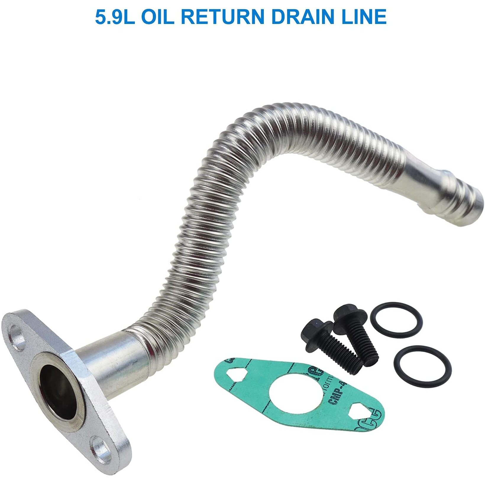 5.9L Oil Return Drain Line  5135786Ab  3970875  Turbo Oil Return Pipe Tube For Dodge Cummins 5.9L Diesel 2004 2005 2006 2007  Engine Turbocharger Oil Return Hose Line