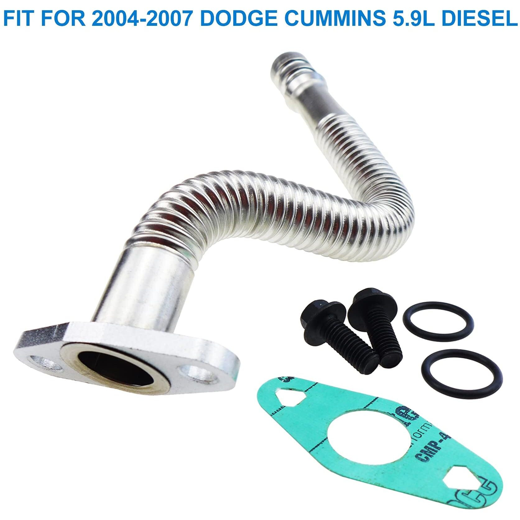 5.9L Oil Return Drain Line  5135786Ab  3970875  Turbo Oil Return Pipe Tube For Dodge Cummins 5.9L Diesel 2004 2005 2006 2007  Engine Turbocharger Oil Return Hose Line