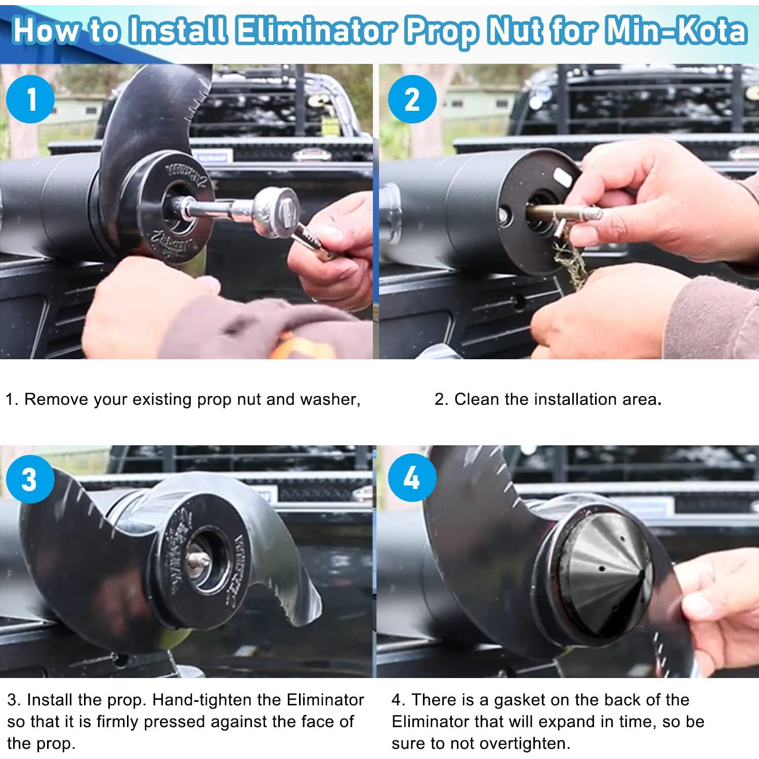 Eliminator Trolling Motor Prop Nut Aluminum For Minnkota 35-70 Lb Models (Gfel-Mks-Bk-Dp)