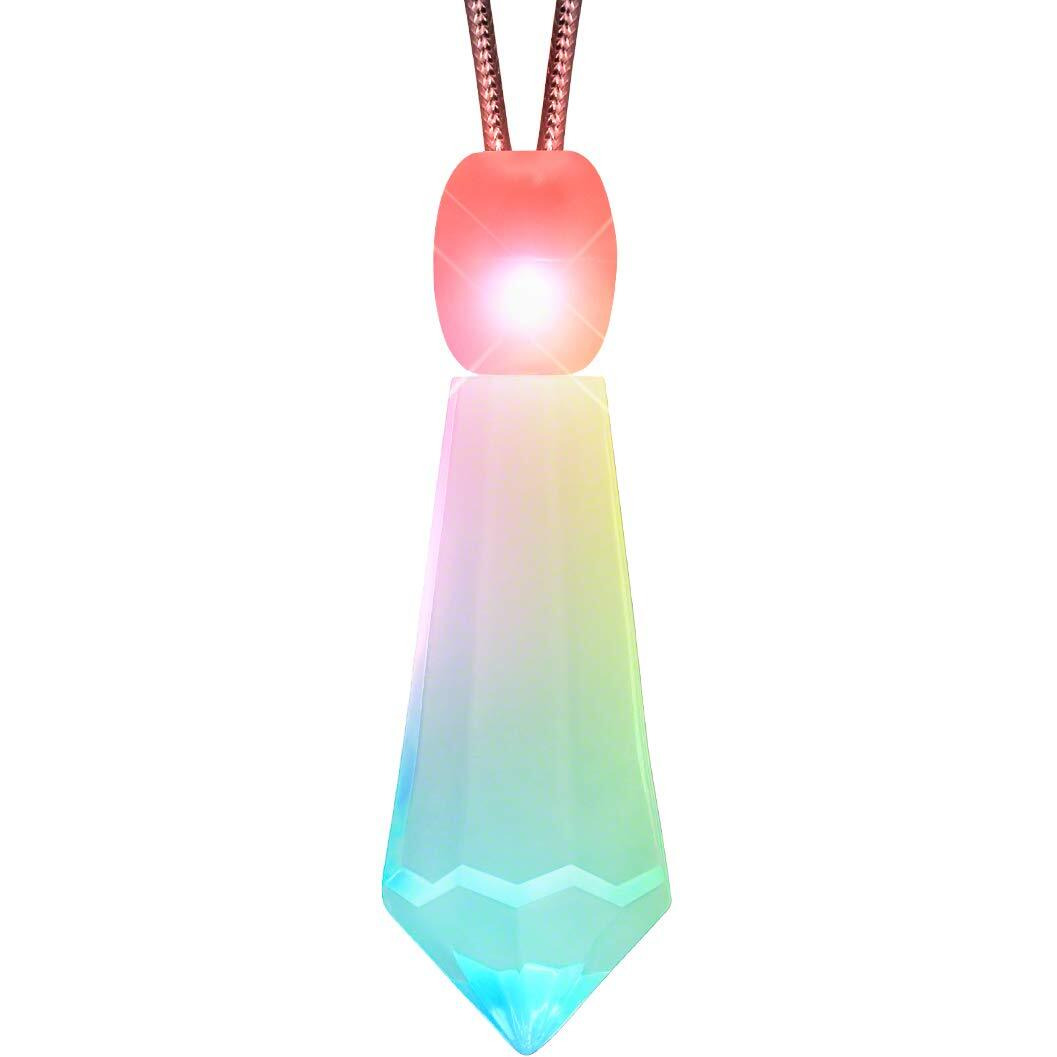 Set Of 5 Mystic Crystal Light Up Necklaces With Color Change Led Pendant
