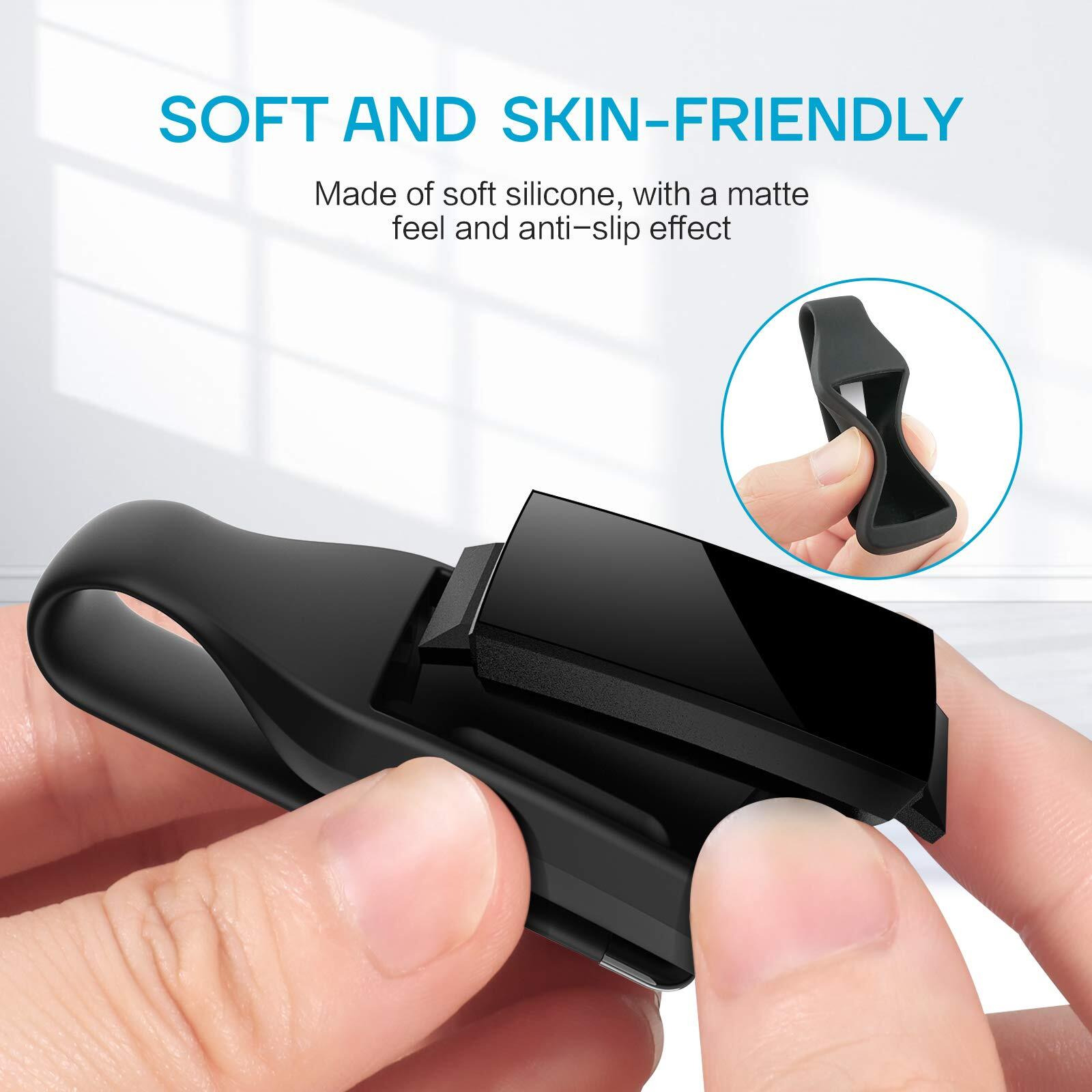 Eeweca Clip Holder For Fitbit Charge 3/4 Silicone Case Accessory  Black