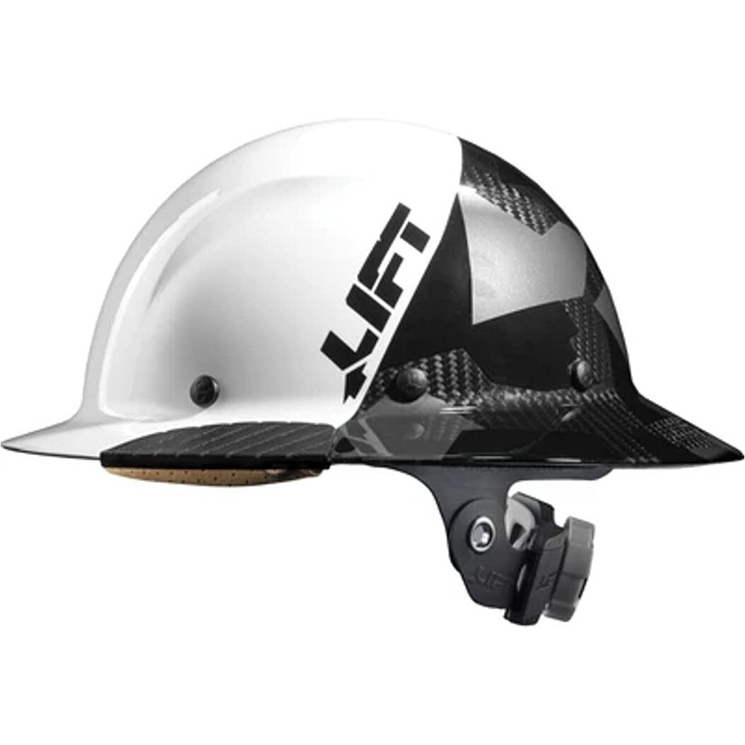 Lift Safety Hdf50C-20Ck Dax Carbon Fiber Full Brim 50-50  White/Black Camo