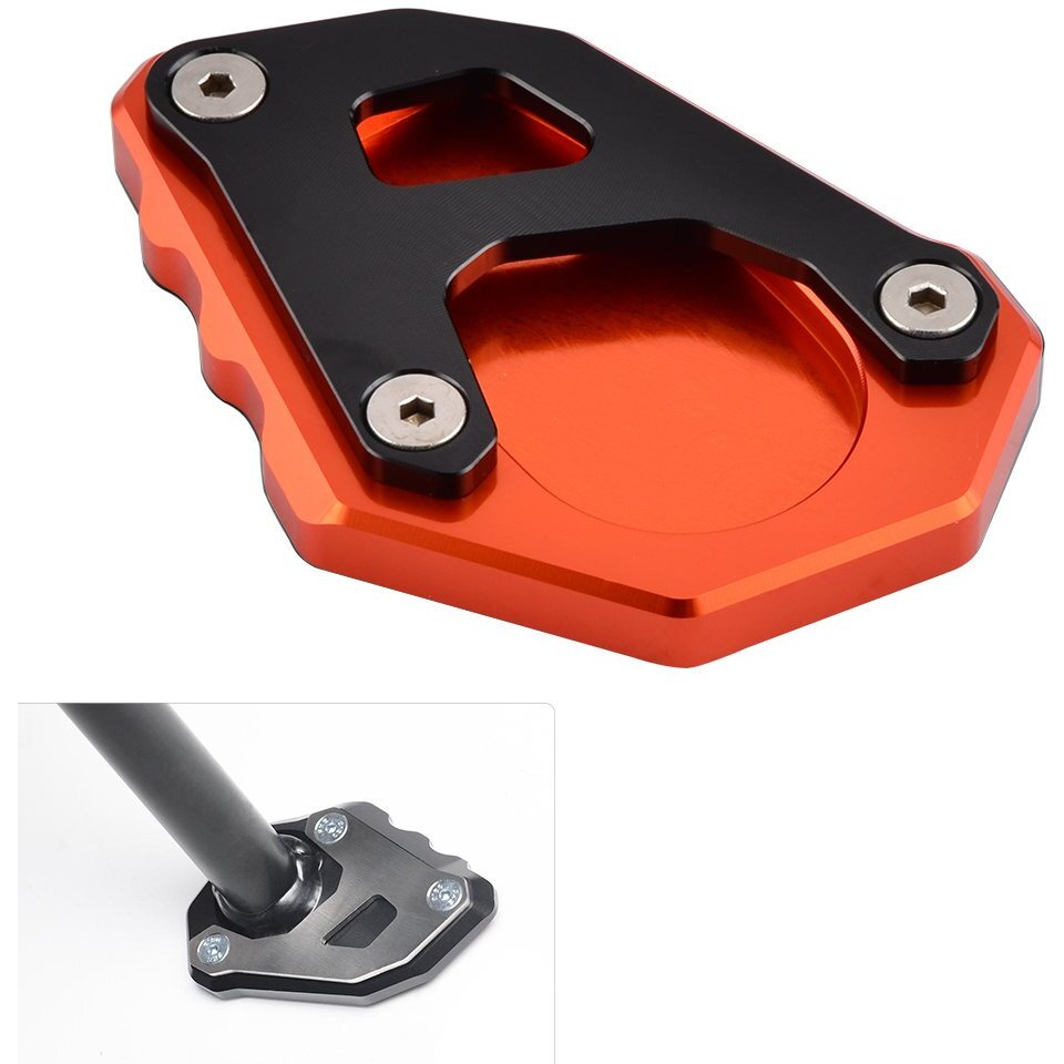 Nicecnc Orange Kickstand Kick Side Stand Extension Plate Compatible With Ktm 690 Enduro R/Smc R 2019-2021 1050/1090/1190/1290 Adventure 2014 2015 2016 2017 2018 2019 2020