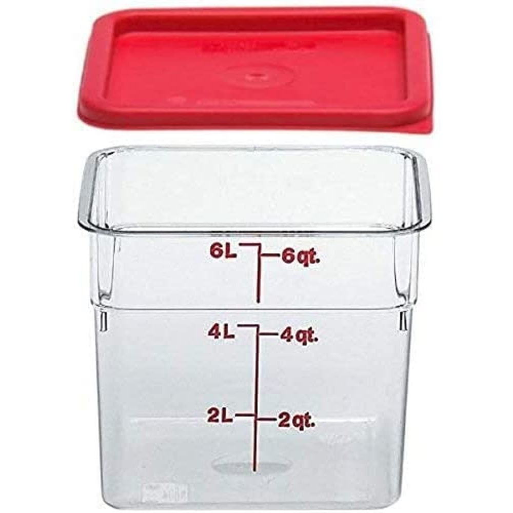 Cambro 6Sfscw135 Camsquare Food Container  6-Quart  Polycarbonate  Clear  Nsf With Lid