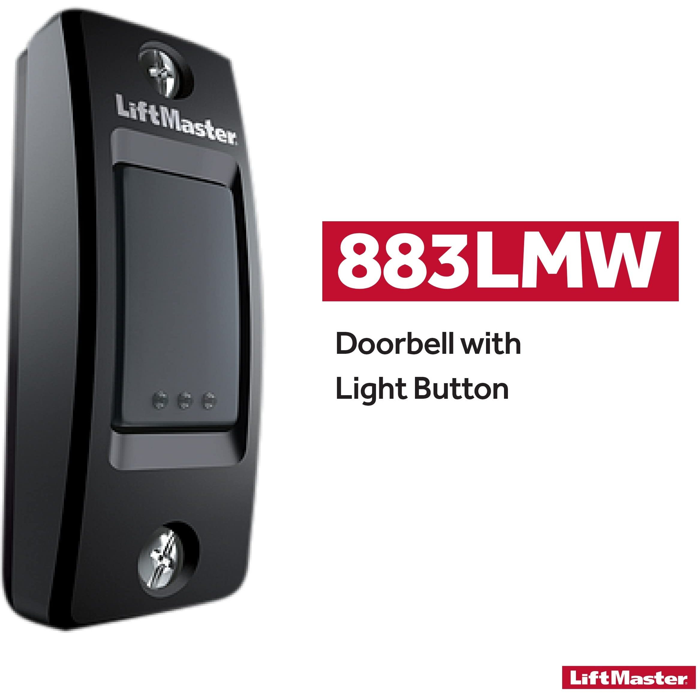 Liftmaster 883Lmw Wall-Mounted Wired Push Garage Door Opener And Doorbell Button With Light Button