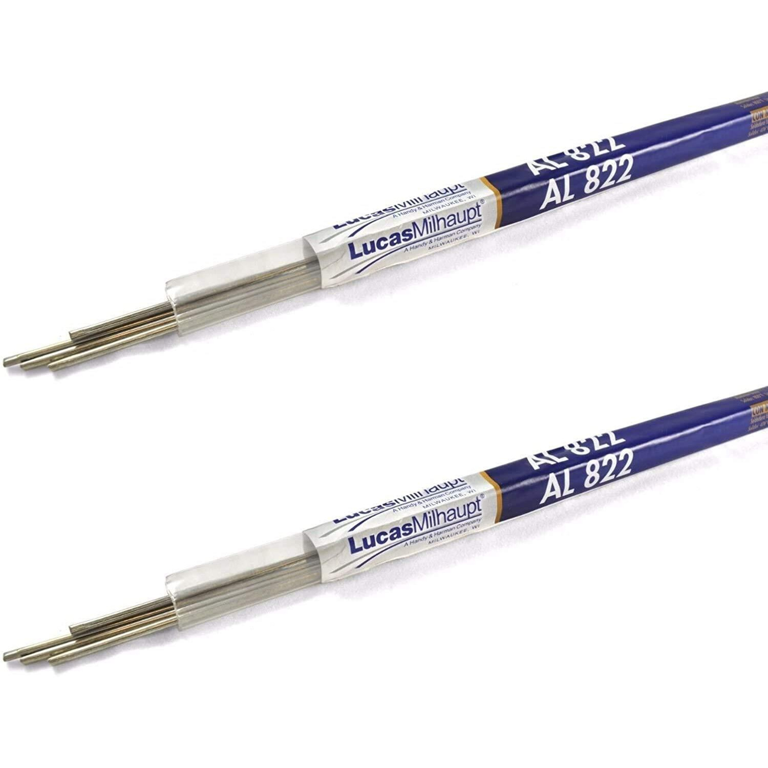 2 Packages*** Lucas Milhaupt Al 822 Flux Cored Aluminum Solder  4 Rods  Brazing Alloy  99088