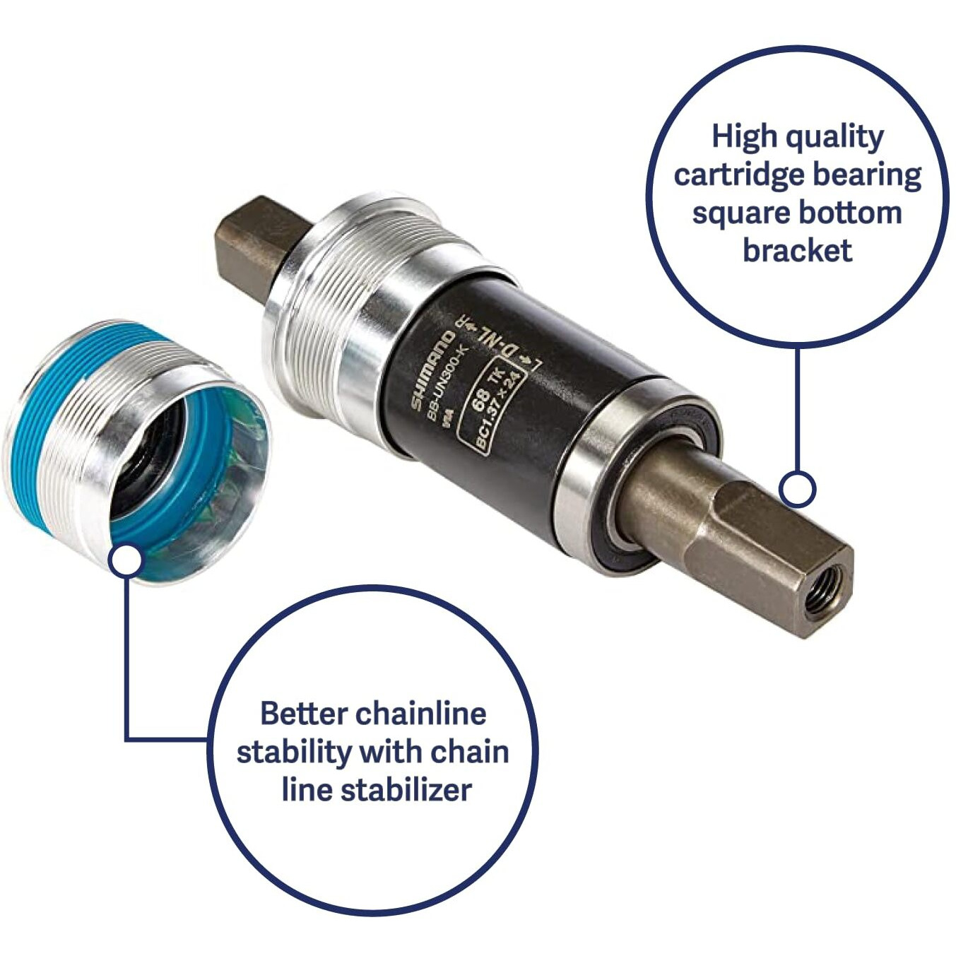 Shimano Bb-Un300 Bottom Bracket - English  68 X 110Mm Spindle  Square Taper Jis