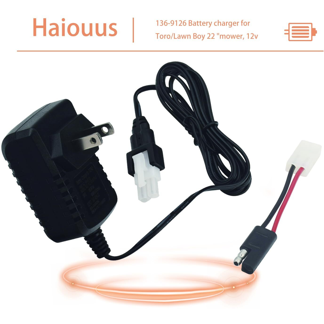 Haiouus 136-9126 114-1588 Battery Charger  Compatible With Toro Lawnboy 22"" Lawn Mower  Replaces 136-9126 104-7401 1141588 105-6845 104-7682 115-13044 For 20334C 10666C 10686C 10796 17734(12V) (1)