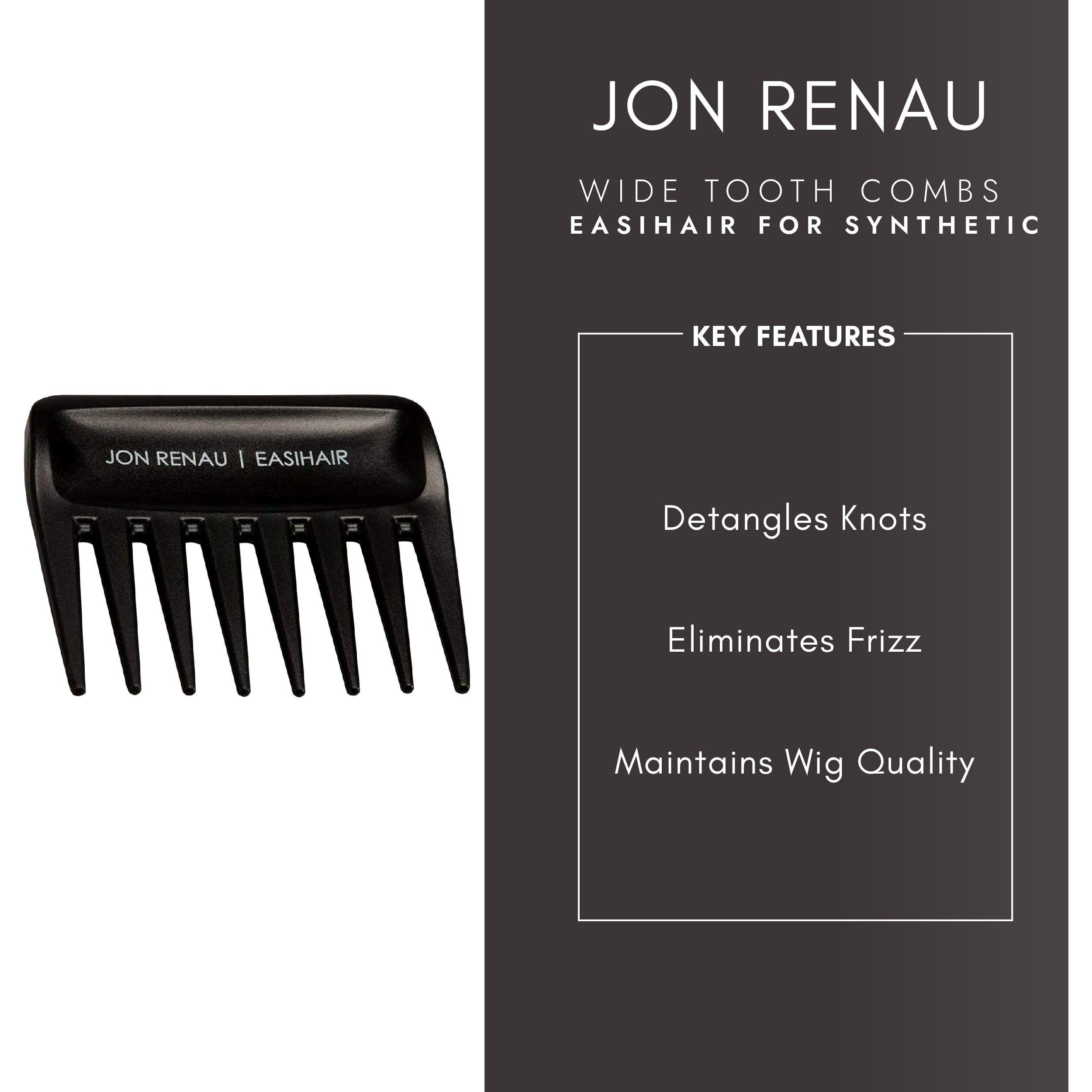 Set Of 2 Wide Tooth Combs By Jon Renau & Easihair For Synthetic  Heat Friendly Hd Fiber And Human Hair