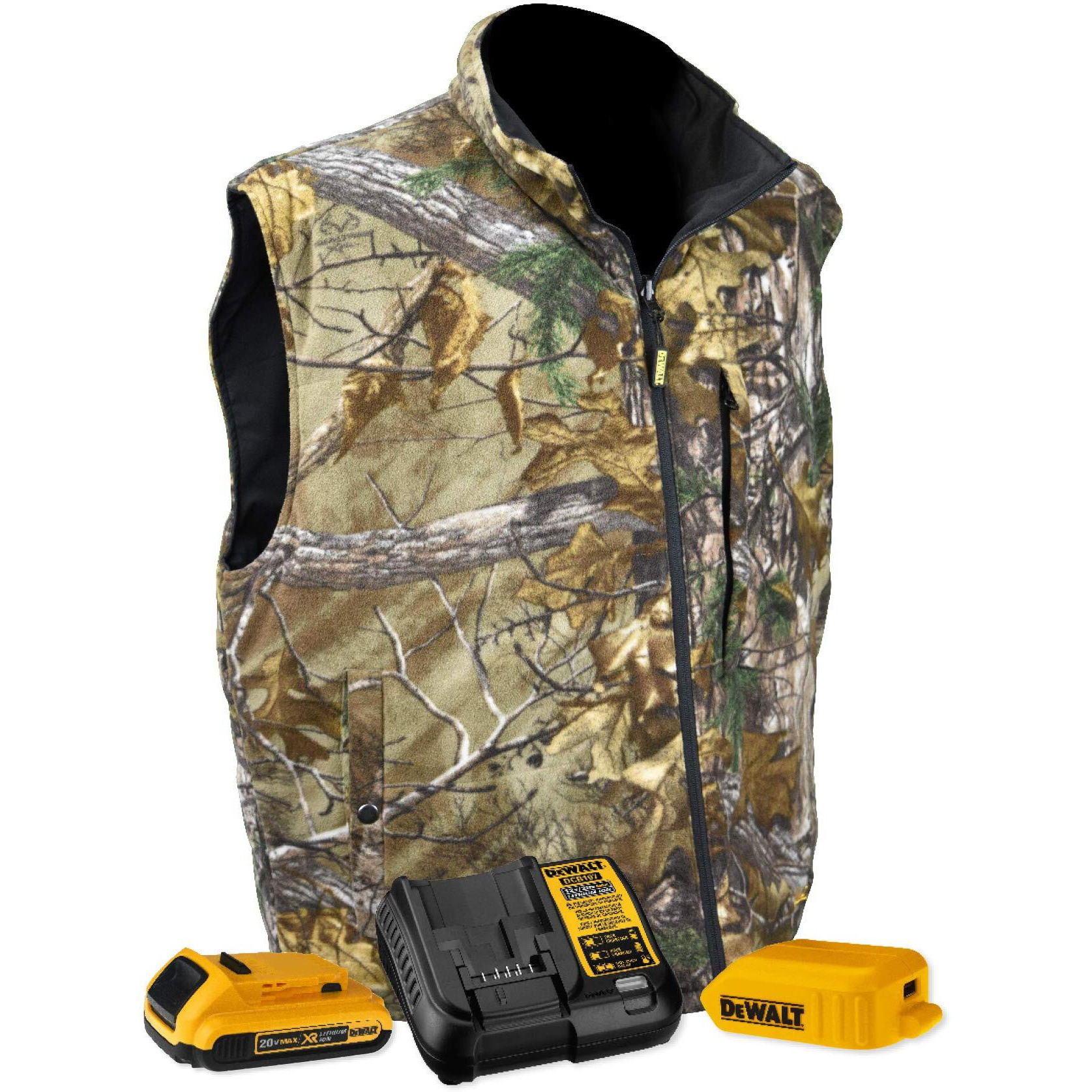 Radians Dewalt Camouflage Fleece Heated Vest With Battery  Charger  And Adapter - Size 2X Large