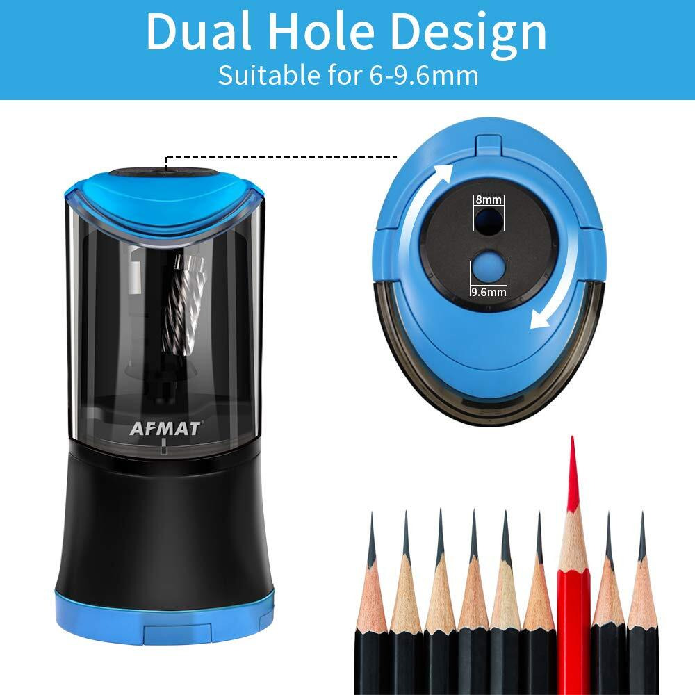 Afmat Artist Pencil Sharpener  Charcoal Pencil Sharpener  Long Point Pencil Sharpener  Art Pencil Sharpener For 6-9.6Mm Large Pencils  Rechargeable Pencil Sharpeners For Art Pencils-Blue