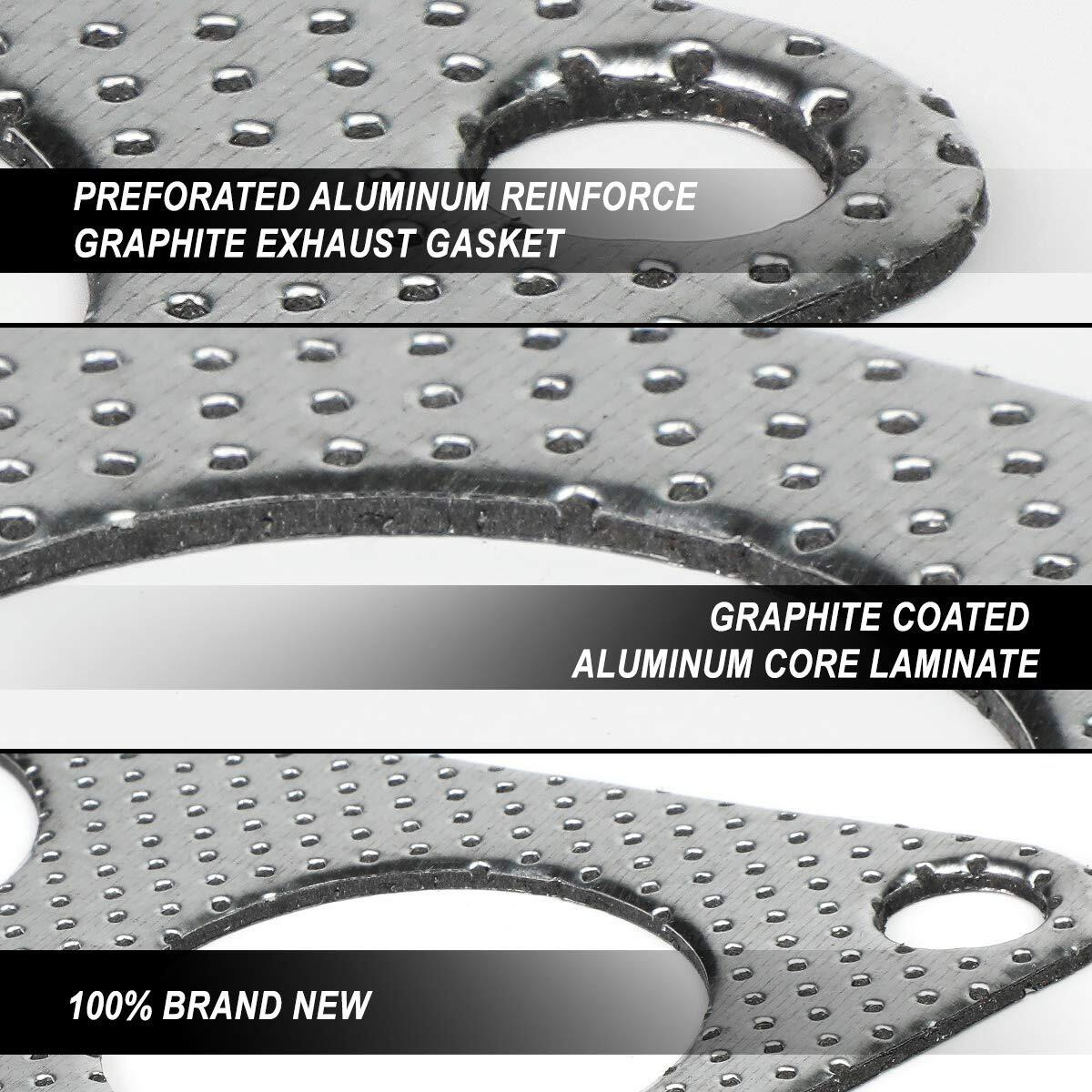 Auto Dynasty Aluminum Exhaust Manifold Header Gasket Set Compatible With 07-13 Chevy Silverado/Gmc Sierra 4.8L/5.3L/6.0L/6.2L