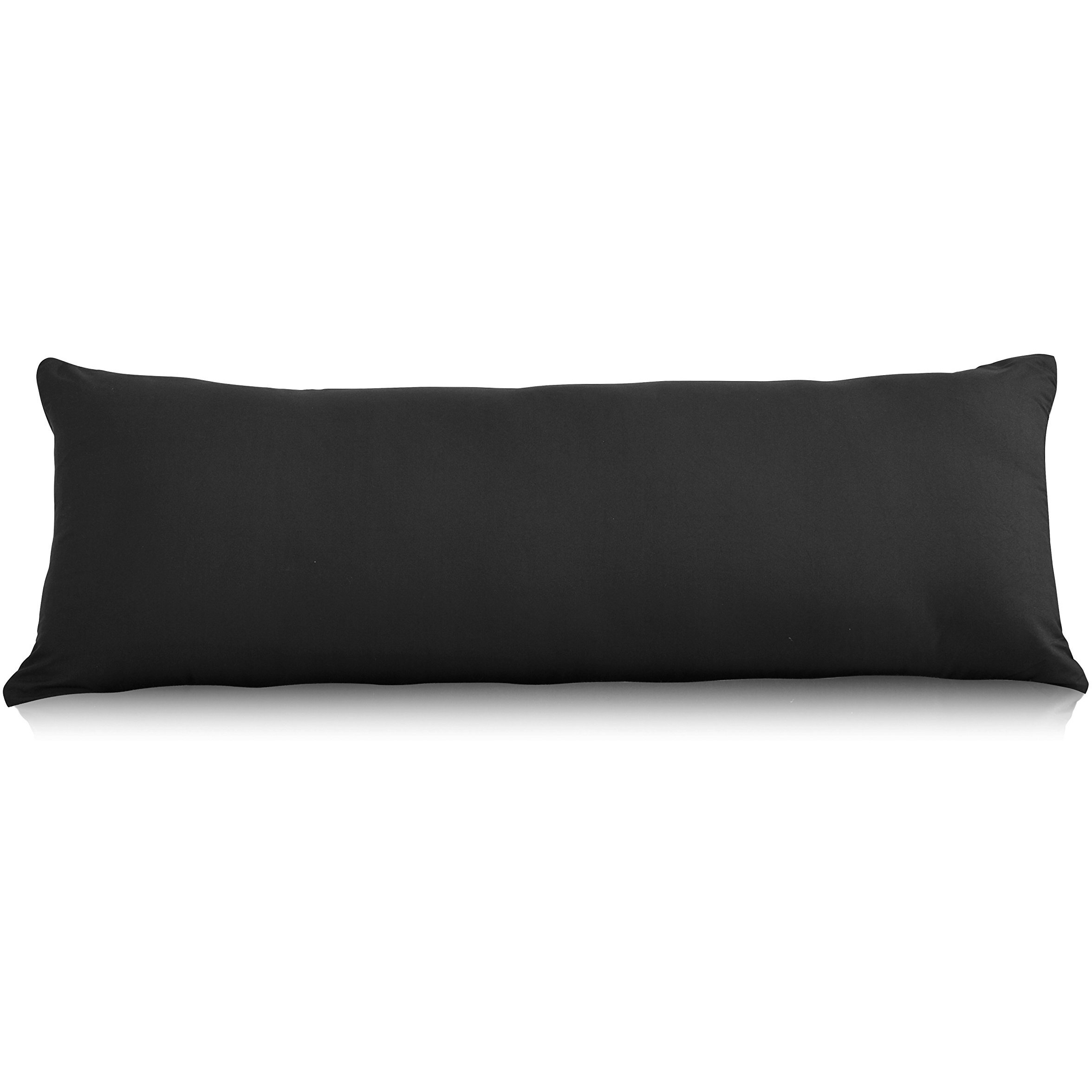 Evolive Ultra Soft Microfiber Body Pillow Cover/Pillowcases 21"&quotX54"" With Hidden Zipper Closure (21"&quotX54"" Body Pillow Cover  Black)