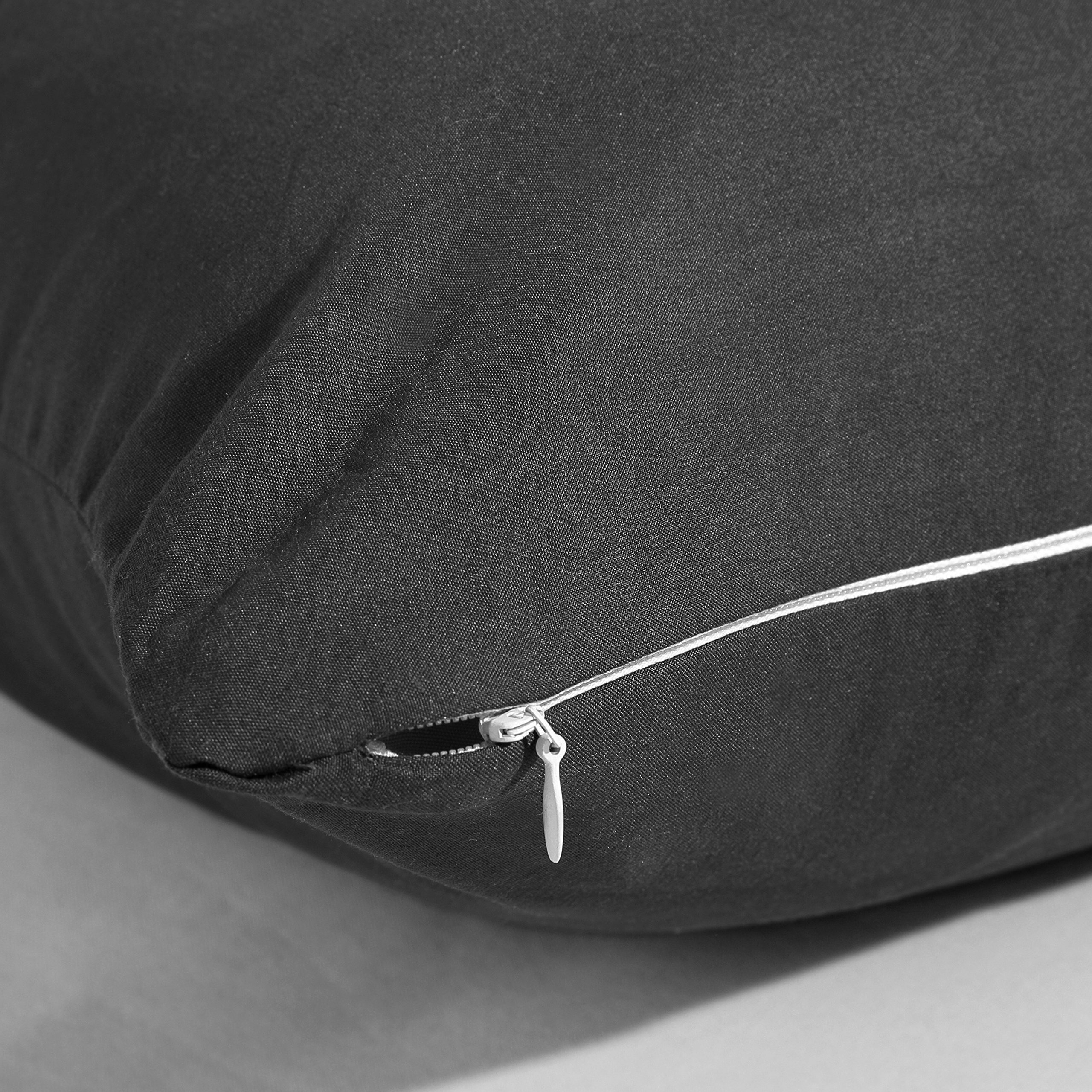 Evolive Ultra Soft Microfiber Body Pillow Cover/Pillowcases 21"&quotX54"" With Hidden Zipper Closure (21"&quotX54"" Body Pillow Cover  Black)