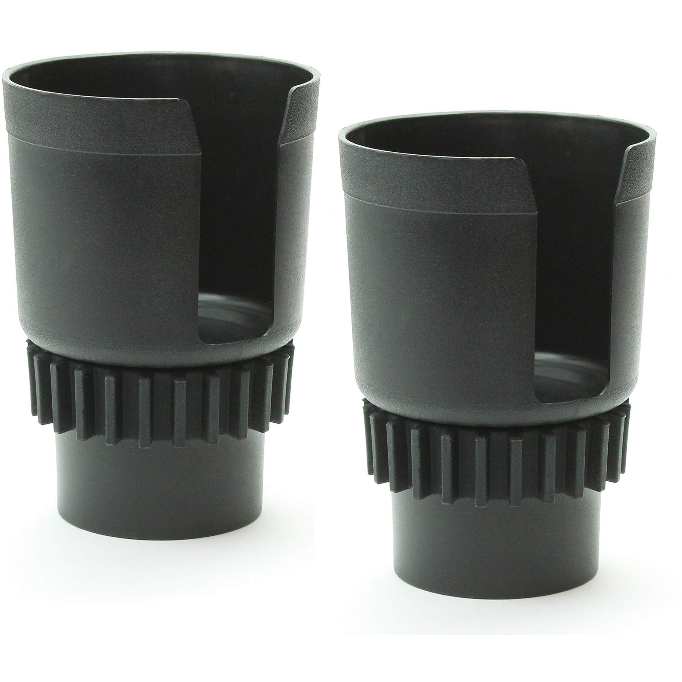 Gadjit Cup Keeper 2.0 (2 Pk) Cup Holder Adapter W/Adjustable Base For Hydro Flasks 18 21 24 Oz  Yeti Tumbler 20 & 30 Oz  Coffee & Travel Mugs 28 Oz  Fits Up To 3.25"" Diameters Black