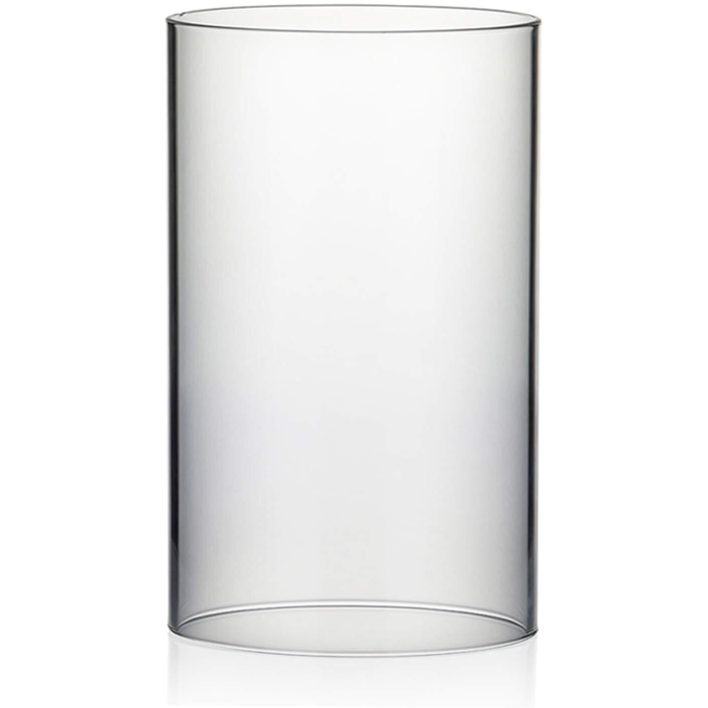 Wgvi Hurricane Candle Holder Sleeve  Wide 6""  Height 10""  Clear Glass Cylinder Candleholder  Chimney Tube  Open Ended Candle Shade  1 Piece