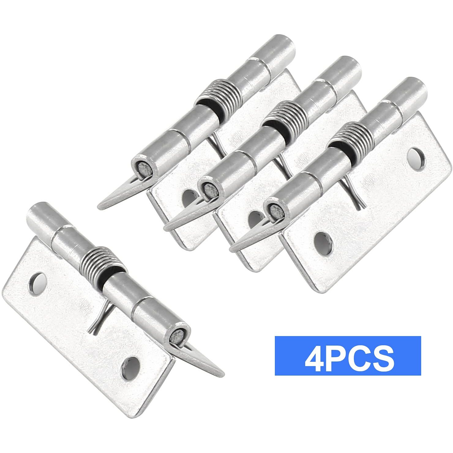 Luomorgo 4 Pcs Spring Loaded Hinges For Cabinets  2 Inch Length Stainless Steel Spring Hinges Self Closing