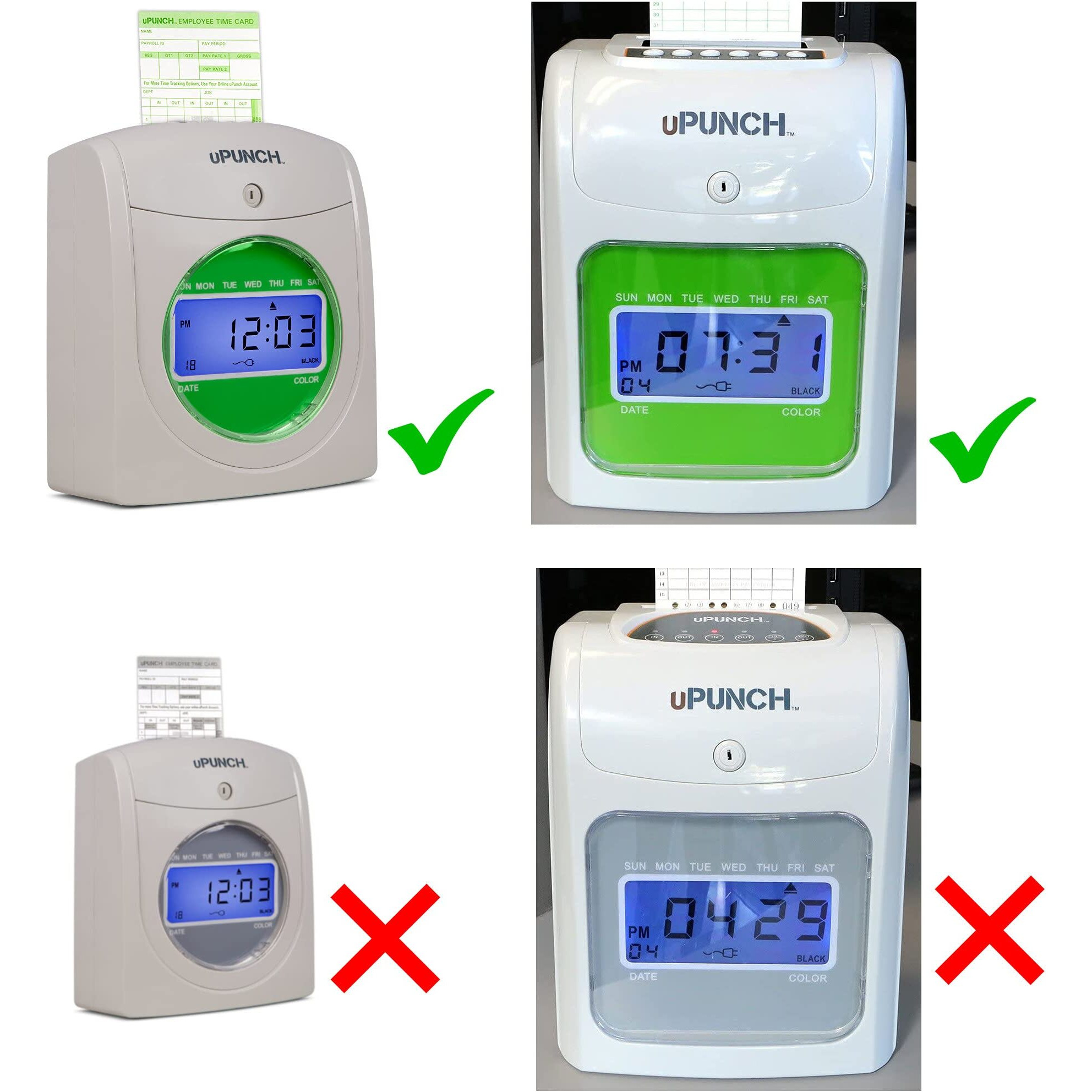50 Uptc1000-1 Compatible Time Cards For Non-Calculating Upunch Hn3000 Autoalign Time Clock (Fits Hn1000  Hn1500  Hn3000  Hn3500  Hn3540  Ub1000)