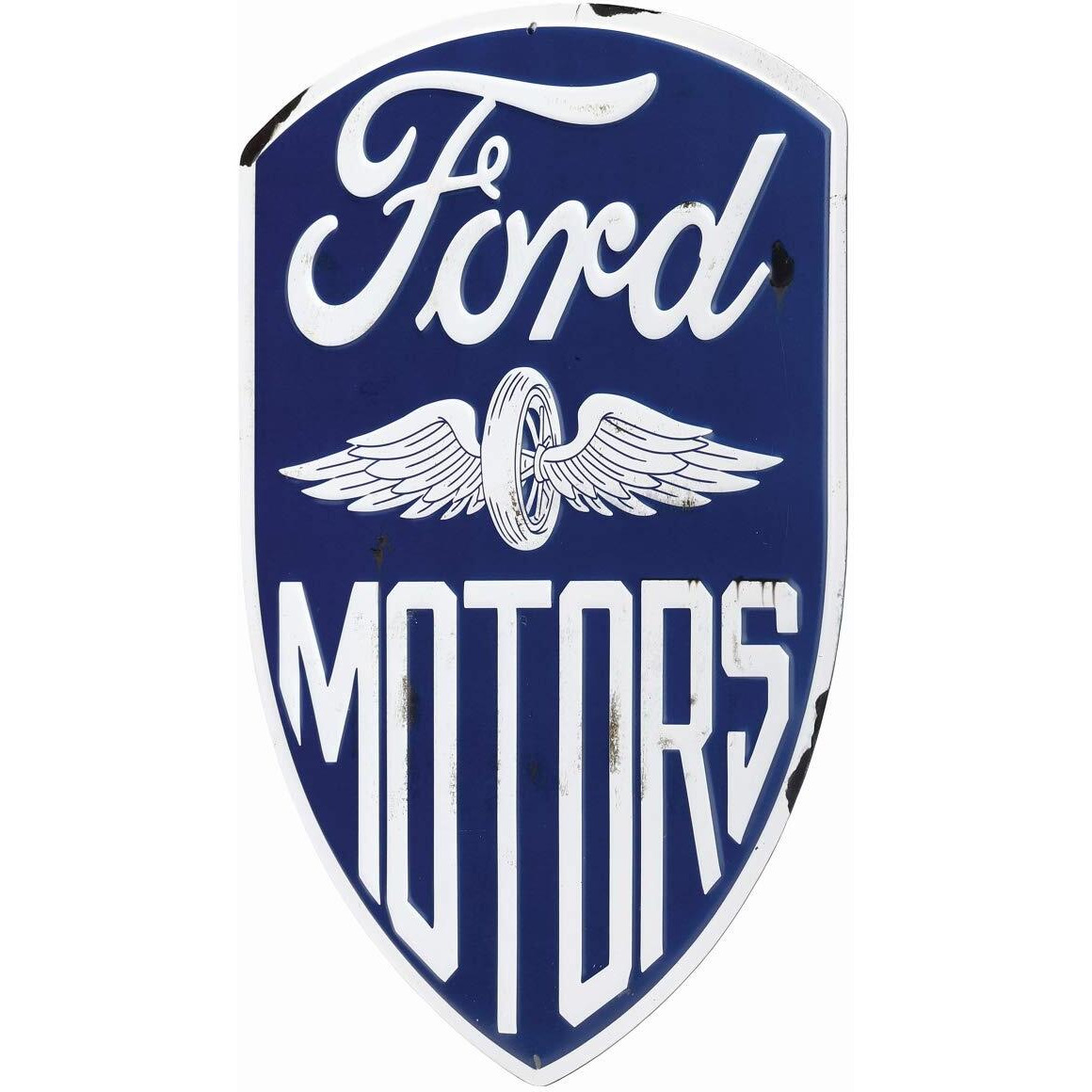 Ford Motors Embossed Metal Sign - Vintage Blue Ford Sign For Garage Or Man Cave