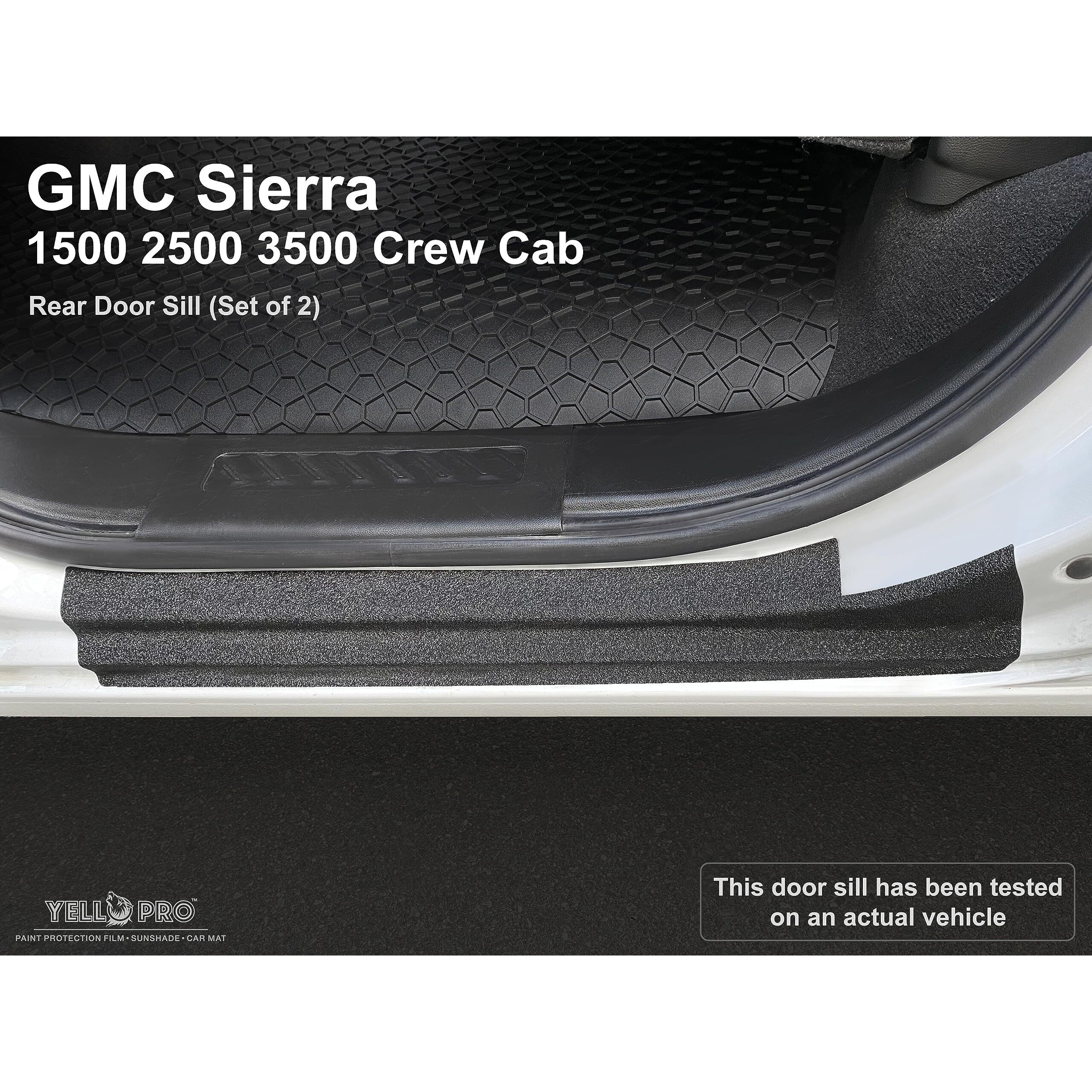 Custom Fit Door Sill Entry Protector Kit For Gmc Sierra 1500 2500 3500 Hd - Crew Cab- 2019 2020 2021 2022 2023 2024 - Edge Guard Cover Anti Scratch Protection Shield (Full Set - 4Pcs)