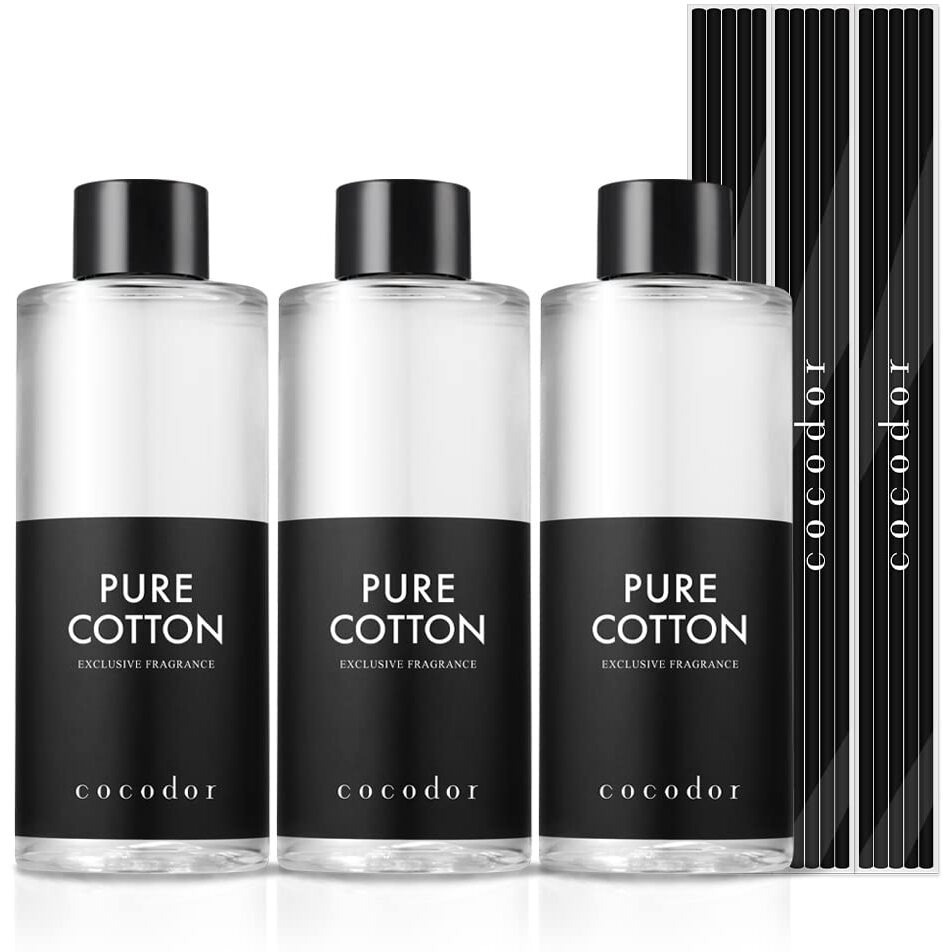 Cocodor Reed Diffuser Oil Refill/Pure Cotton/6.7Oz(200Ml)/3 Pack/Aroma Therapy  Home Fragrance  Scented Oils  Oils For Reed Diffuser  Office DCor  Decoration