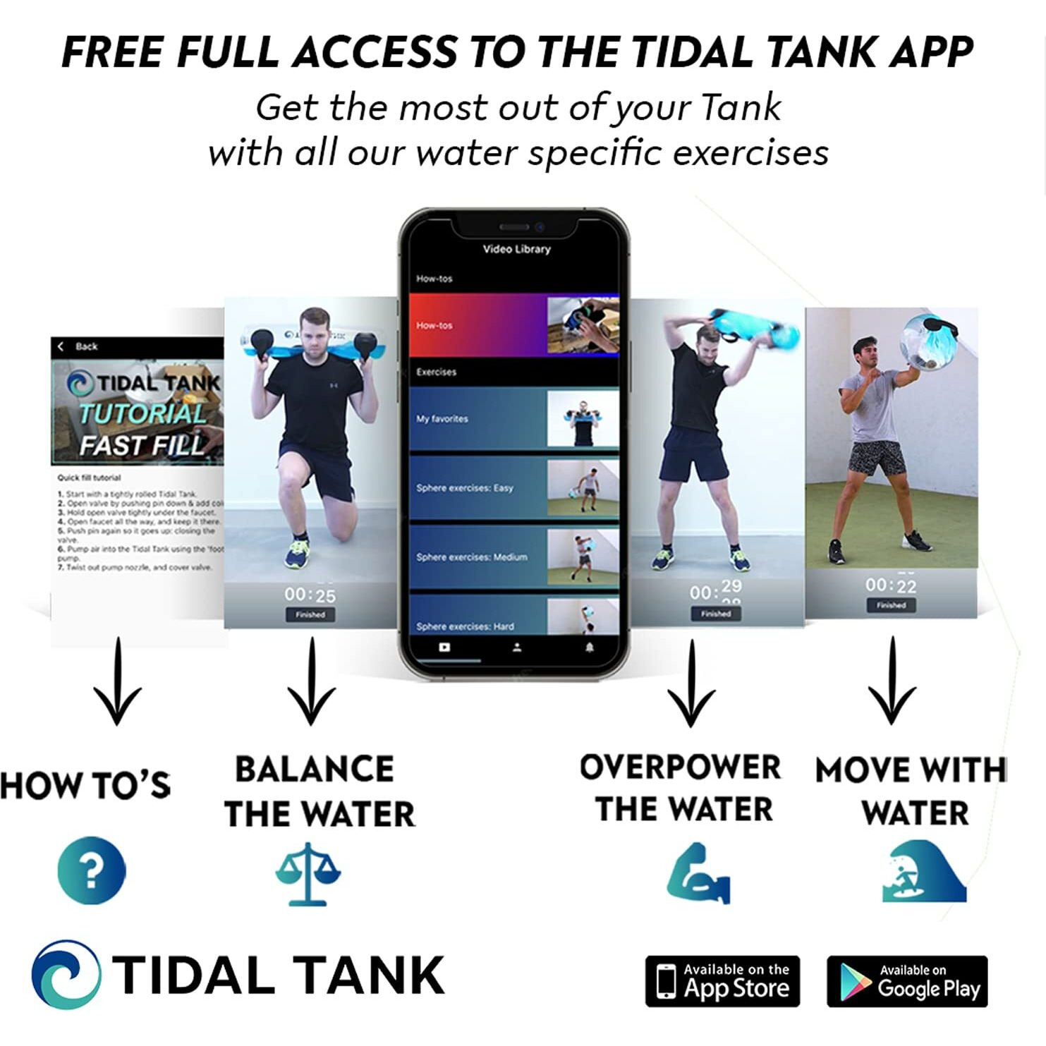 Tidal Tank - Slim - Aqua Bag  Water Sandbag - Training Power Bag With Water Weight - Ultimate Core And Balance Workout - Portable Stability Fitness Equipment (Slim(Max 30 Lbs)  Blue)