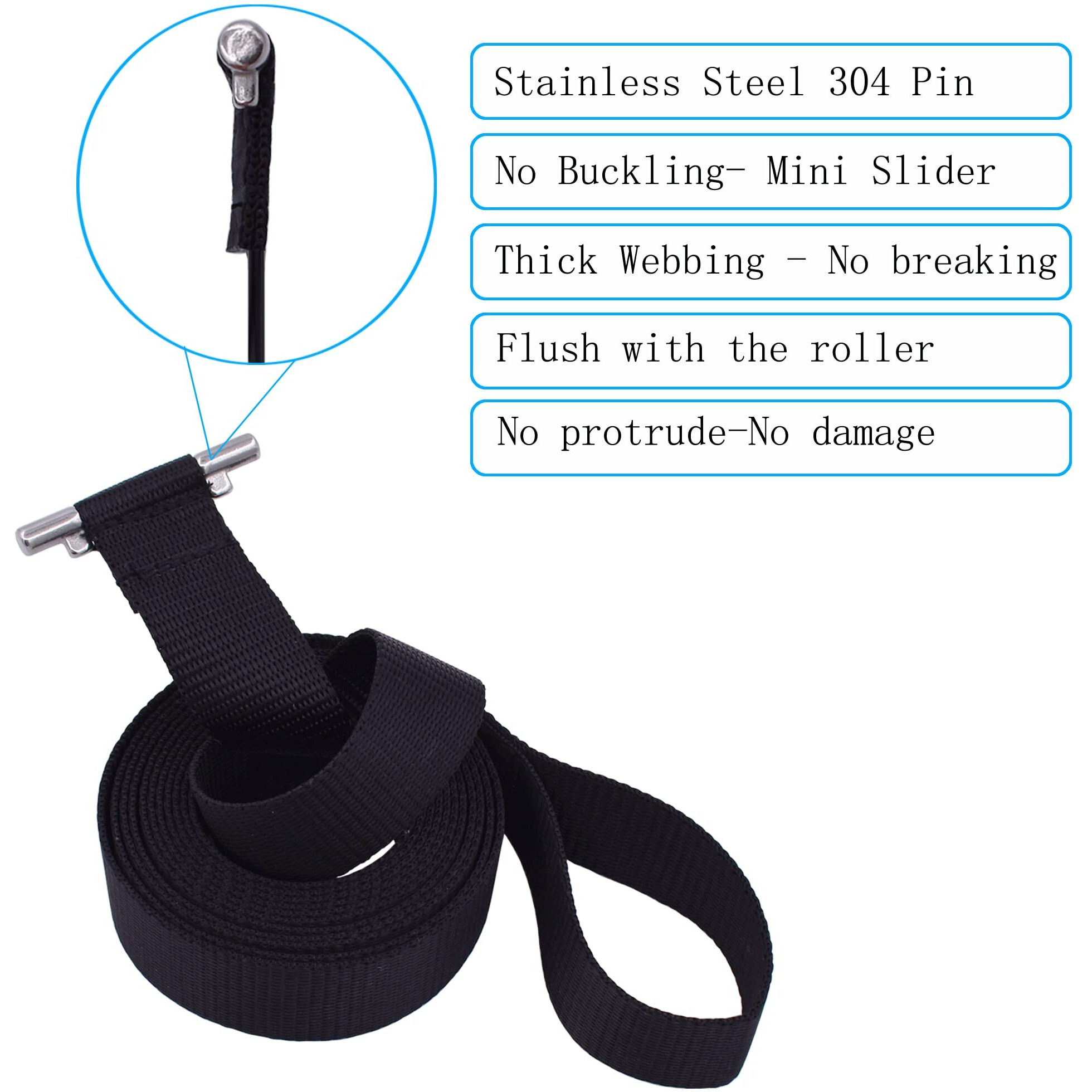 Yyst 95"" Patio Awning Pull Strap W/Ss Pin Rv Pull Strap Travel Awning Replacement Pull Strap W Stainless Steel 304 Pin (1)