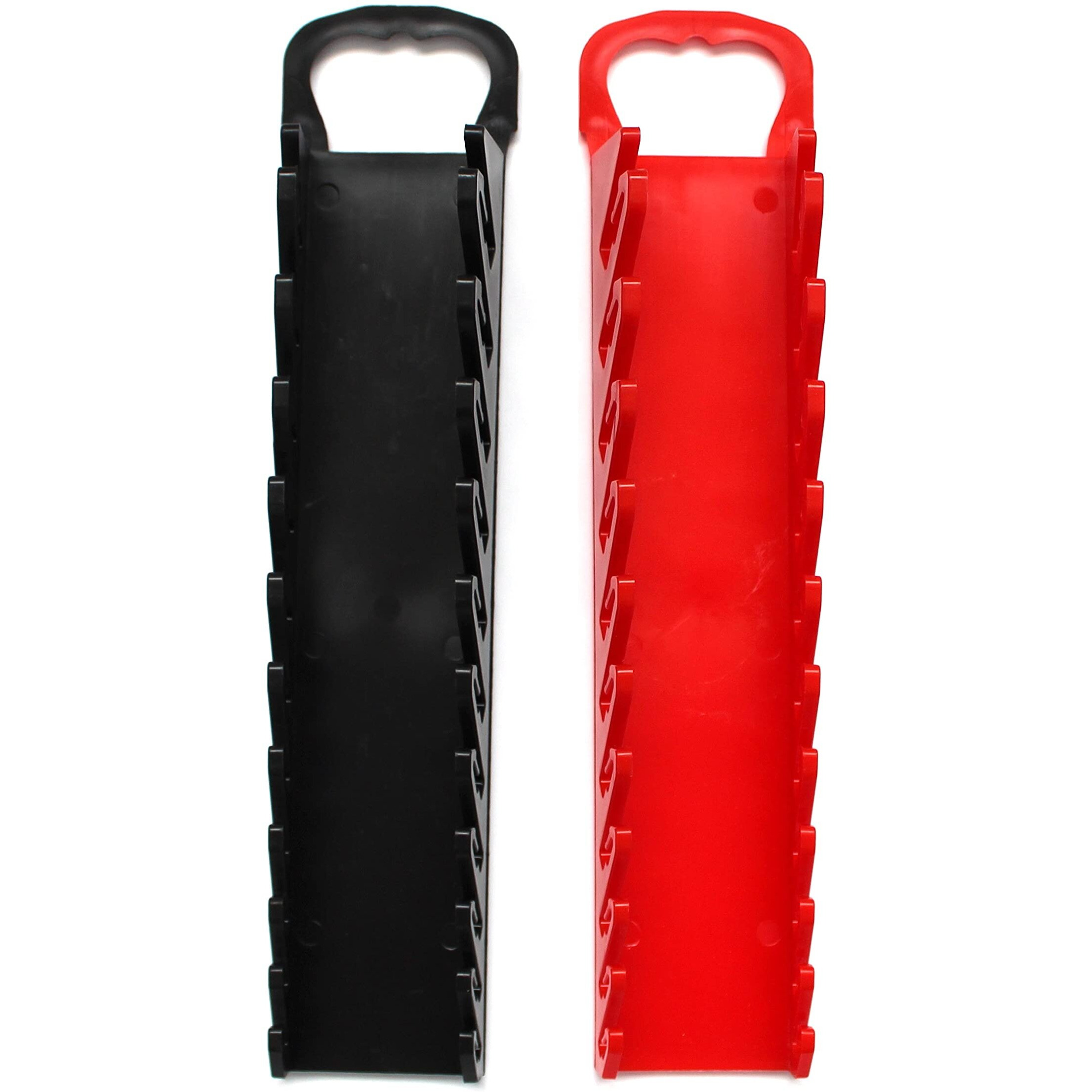 Jsp Manufacturing 11-Tool Gripper Wrench Organizer Tool Tray Kit For Stubby Or Line Wrenches (2 Piece Kit  Black & Red)
