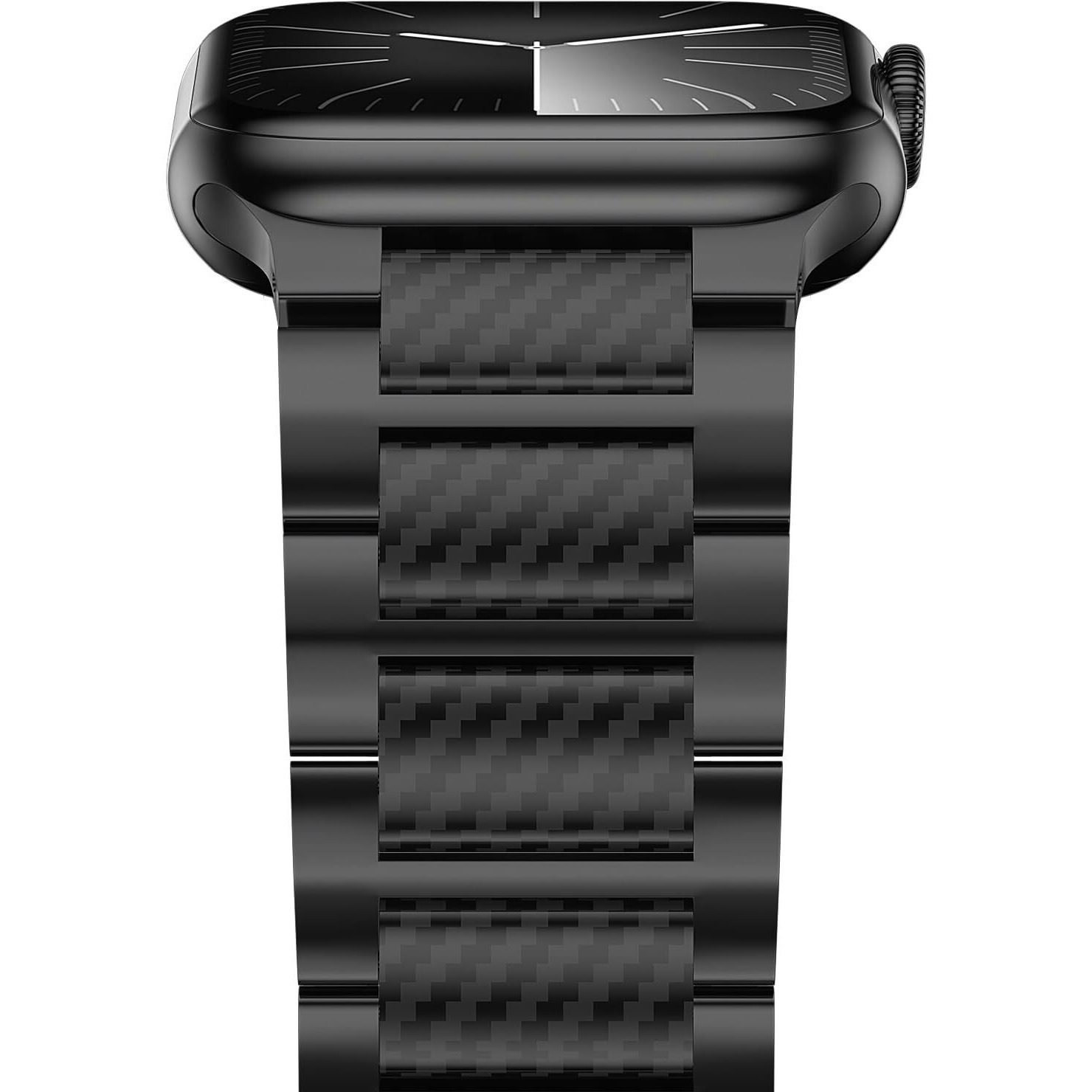 Iiteeology Carbon Band Compatible With Apple Watch 49/45/44/42Mm  Men Light Genuine Carbon Fiber Band For Iwatch Ultra 2/Ultra/Series 9 8 7 6 5 4 3 2 1 - Black