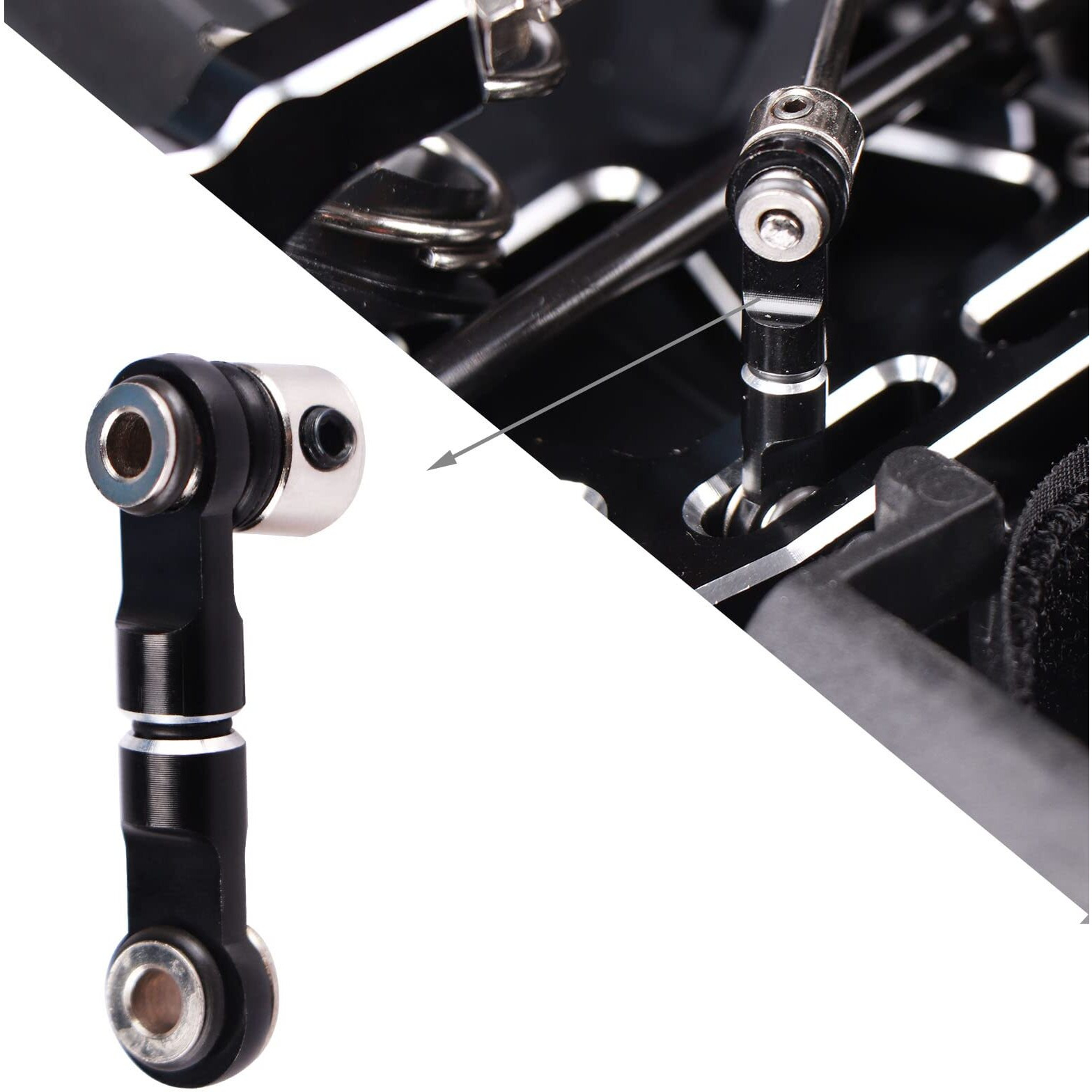 Aimrock Narrow Sway Bar Linkage Rear Anti-Roll Bar Links For 6S 1/7 Felony Infraction Limitless Mojave 1/8 Kraton Talion Outcast Notorious 6S Blx Rc Buggy Car (Black)